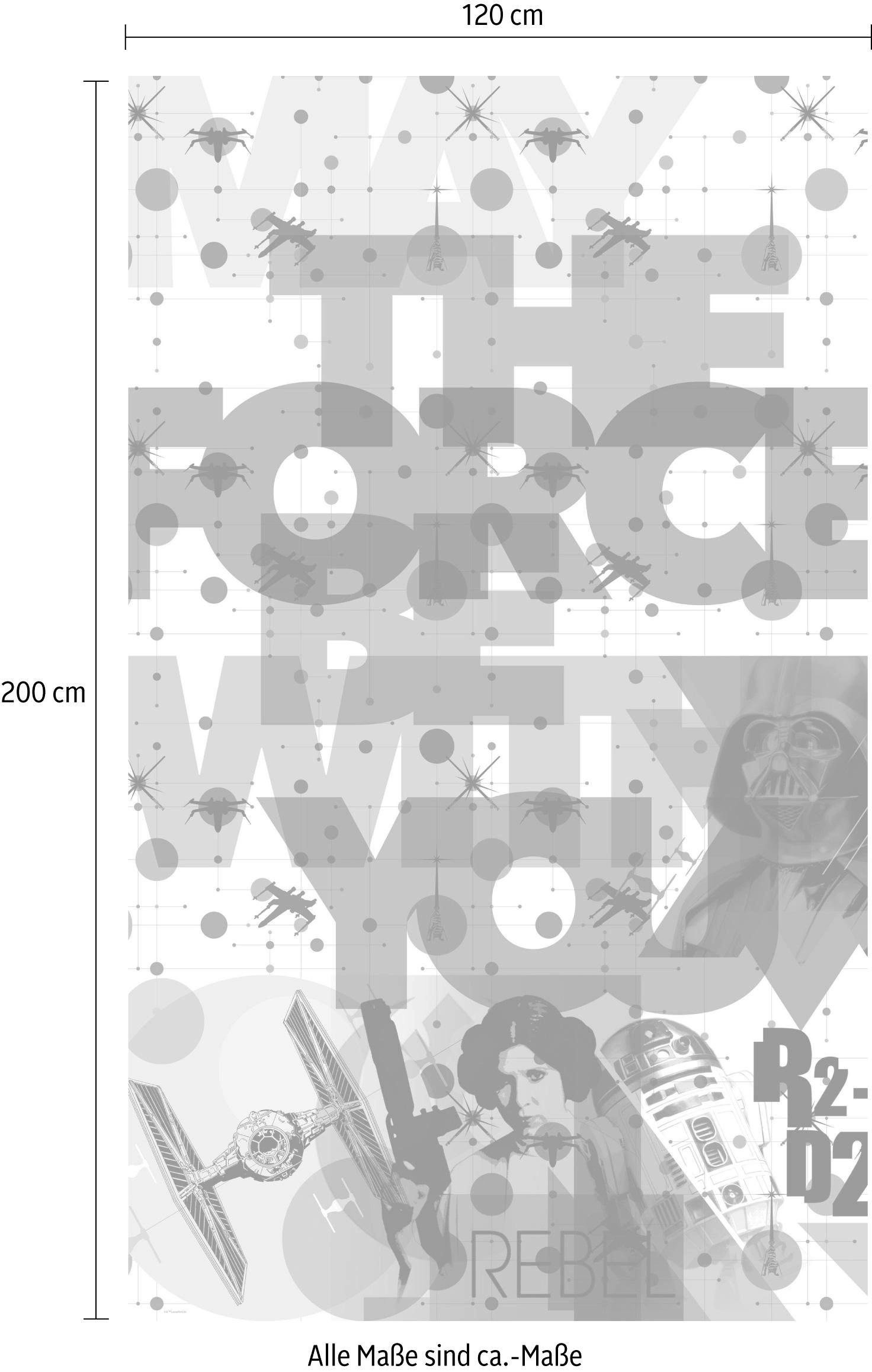 Komar Vliestapete »Digitaldruck Vlies -  Star Wars Pop Neon Geometrics Leia« bedruckt glatt Kinderzimmer