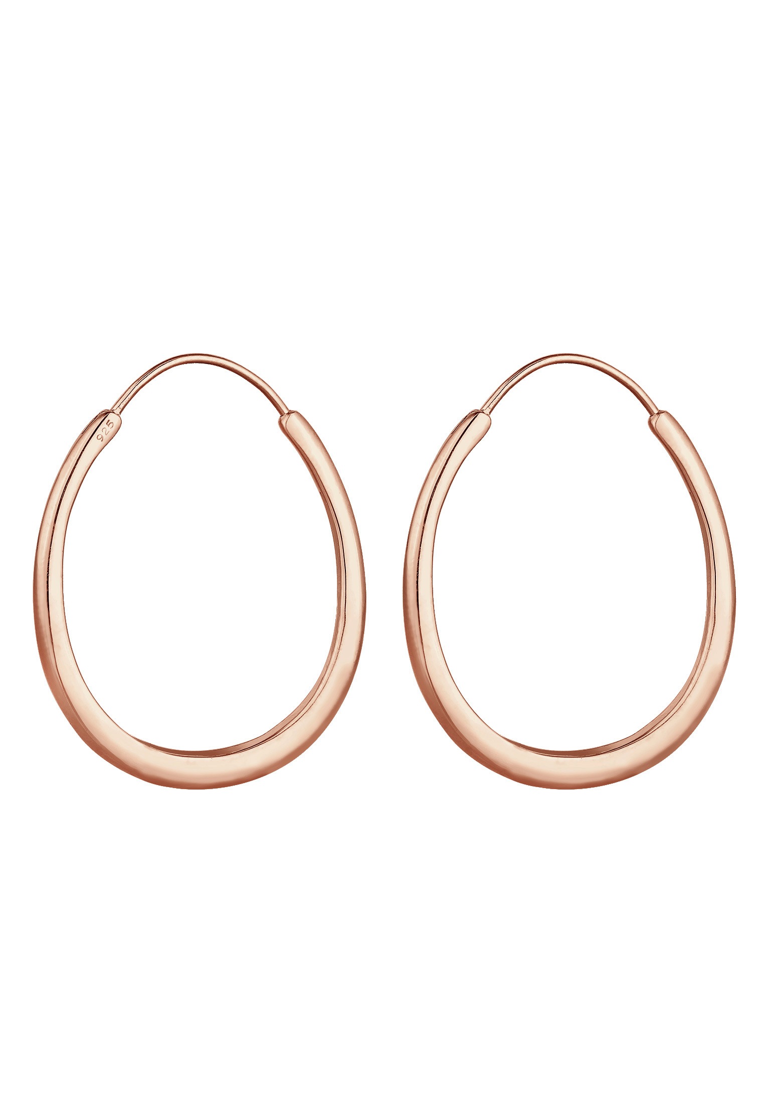 Elli Paar Creolen »Ohrringe Creolen Hänger Oval Geo Basic Trend Big 925 Silber«