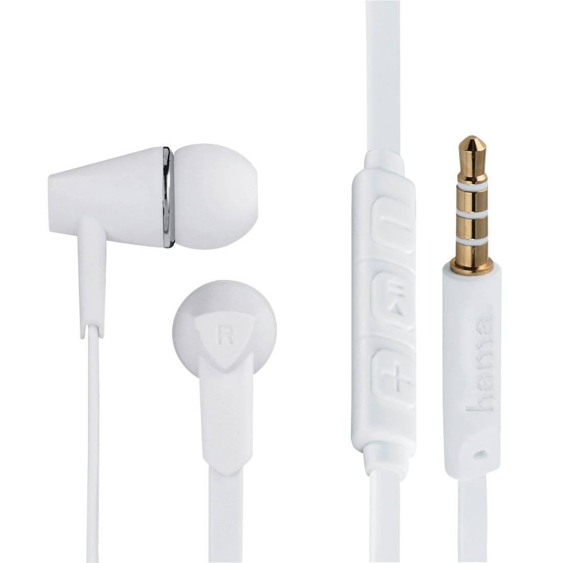 Kopfhörer "Joy", In-Ear, Mikrofon, Flachbandkabel, Wei »Headset«