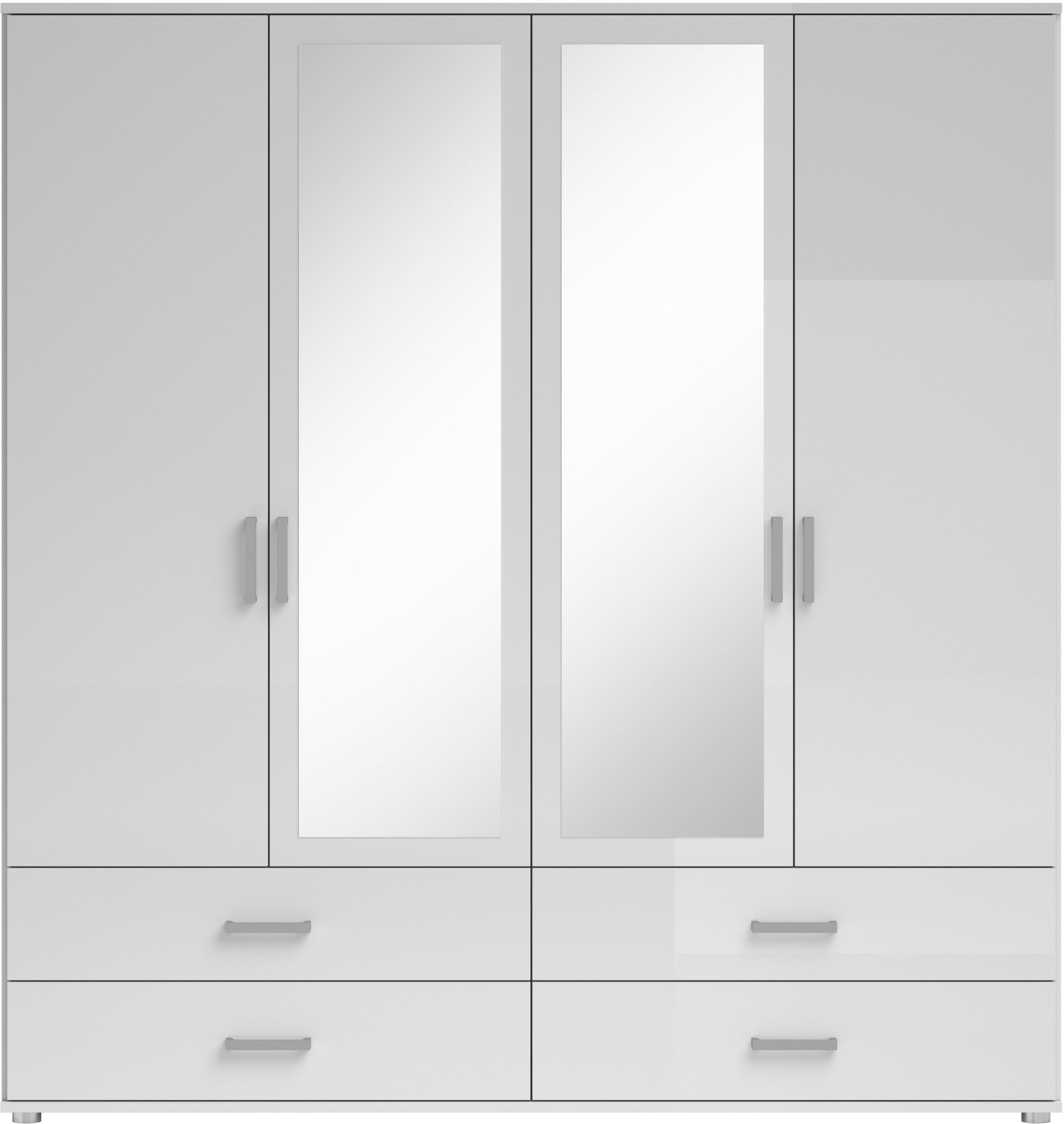 Schlafkontor Drehtürenschrank »Ivar Kleiderschrank mit Spiegel« inklusive 2 Spiegeltüren und 2 farblich abgesetzten Schubkästen