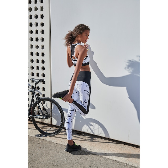 ACTIVE mit LASCANA Marmor-Muster Seitenstreifen bei »White OTTOversand Marble«, Leggings im