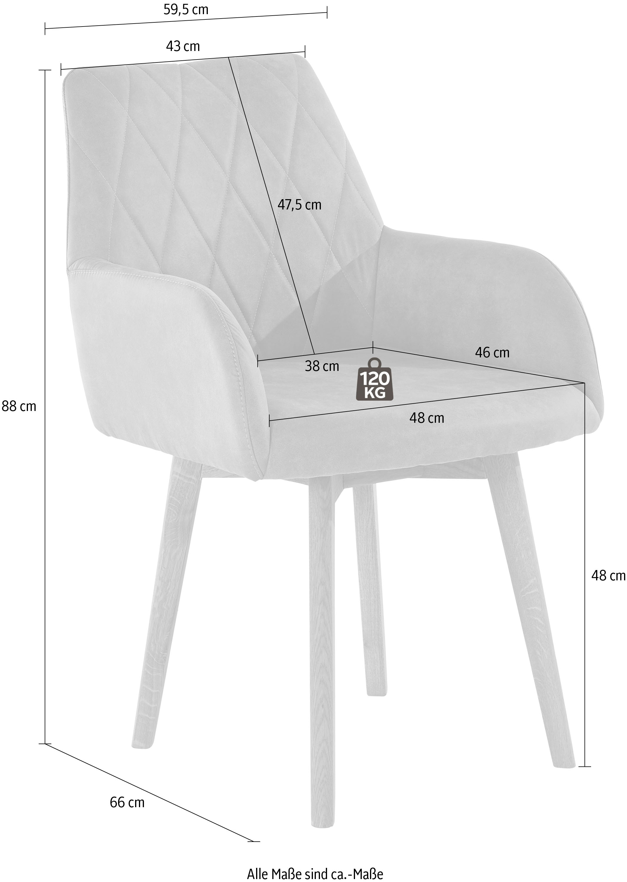 Home affaire Armlehnstuhl Leder ist Bezug 2 Microfaser, (Set), OTTO »Brest«, bei Massivholz Eiche oder in Gestell St., geölt bestellen Microfaser