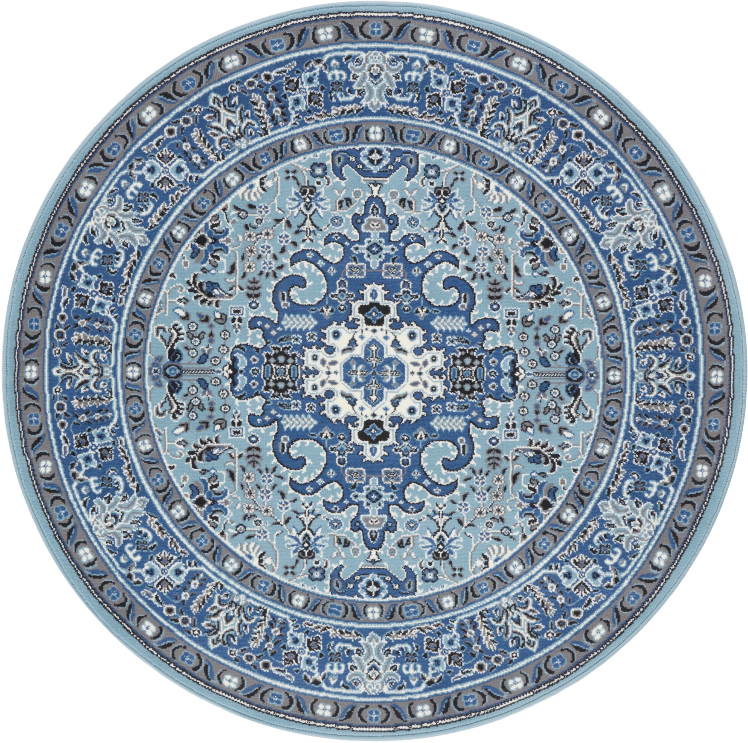 NOURISTAN Teppich »Skazar Isfahan«, rund, 9 mm Höhe, Kurzflor, Orient, Teppich, Vintage, Esszimmer, Wohnzimmer, Flur