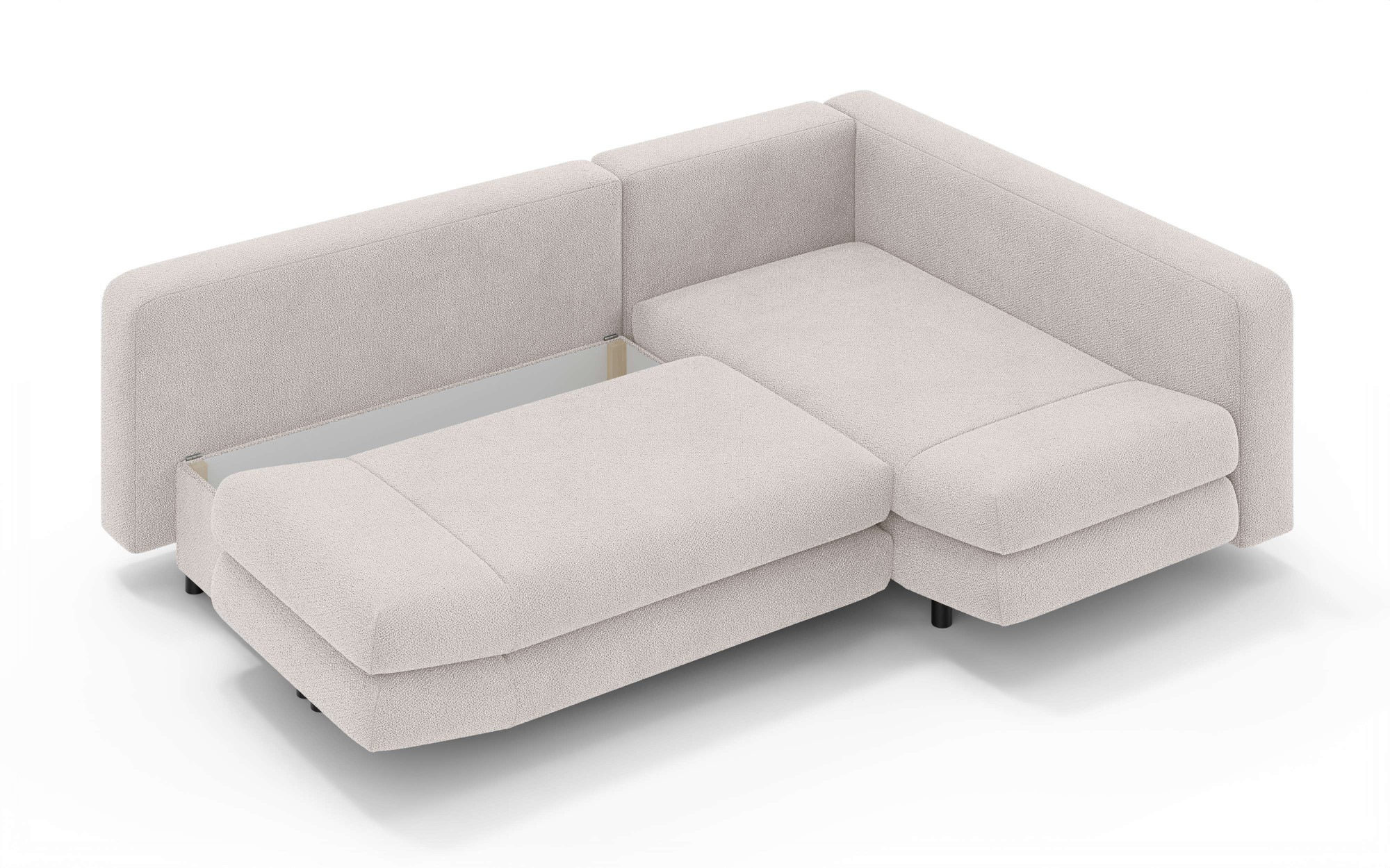 Home affaire Ecksofa »LENNARA Schlafsofa mit Bettkasten, Maße B/T/H: 234/179/85 cm«, L-Form mit Ottomane rechts/links, mit Wellenunterfederung