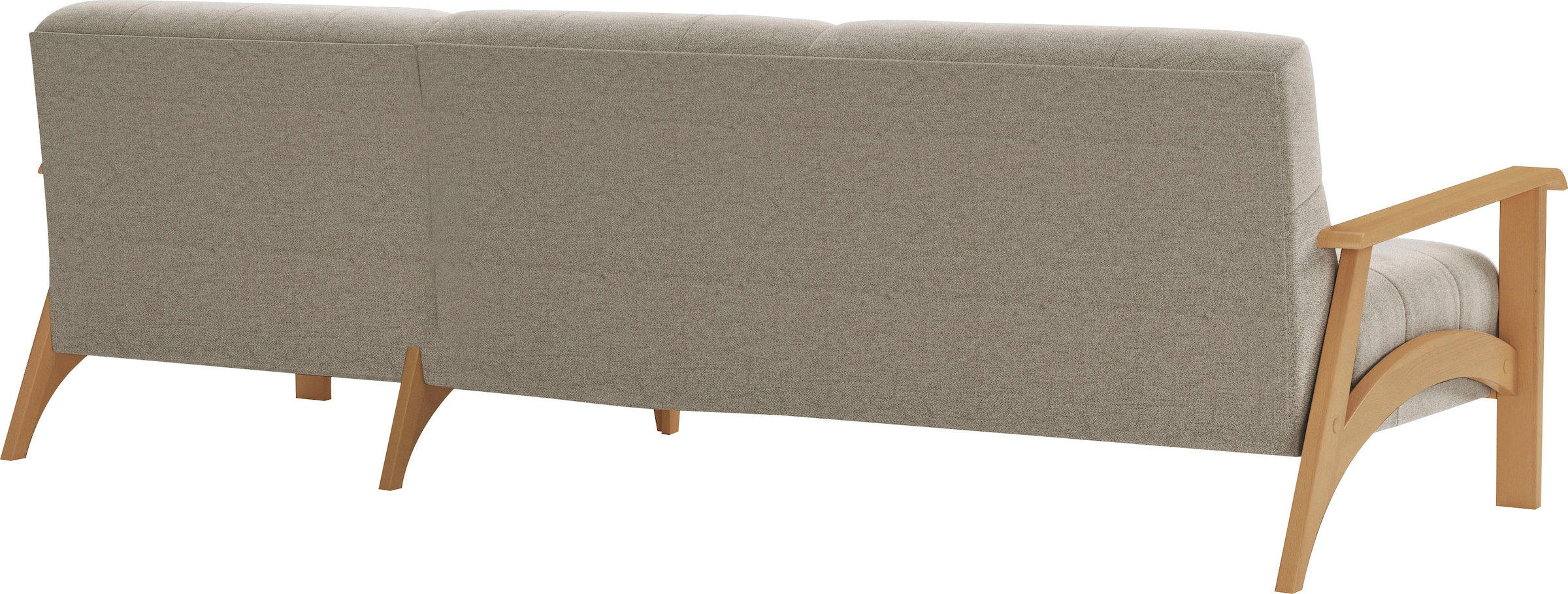 sit&more Ecksofa »Billund L-Form«, Armlehnen aus eichefarbigem Buchenholz, verschiedene Bezüge und Farben