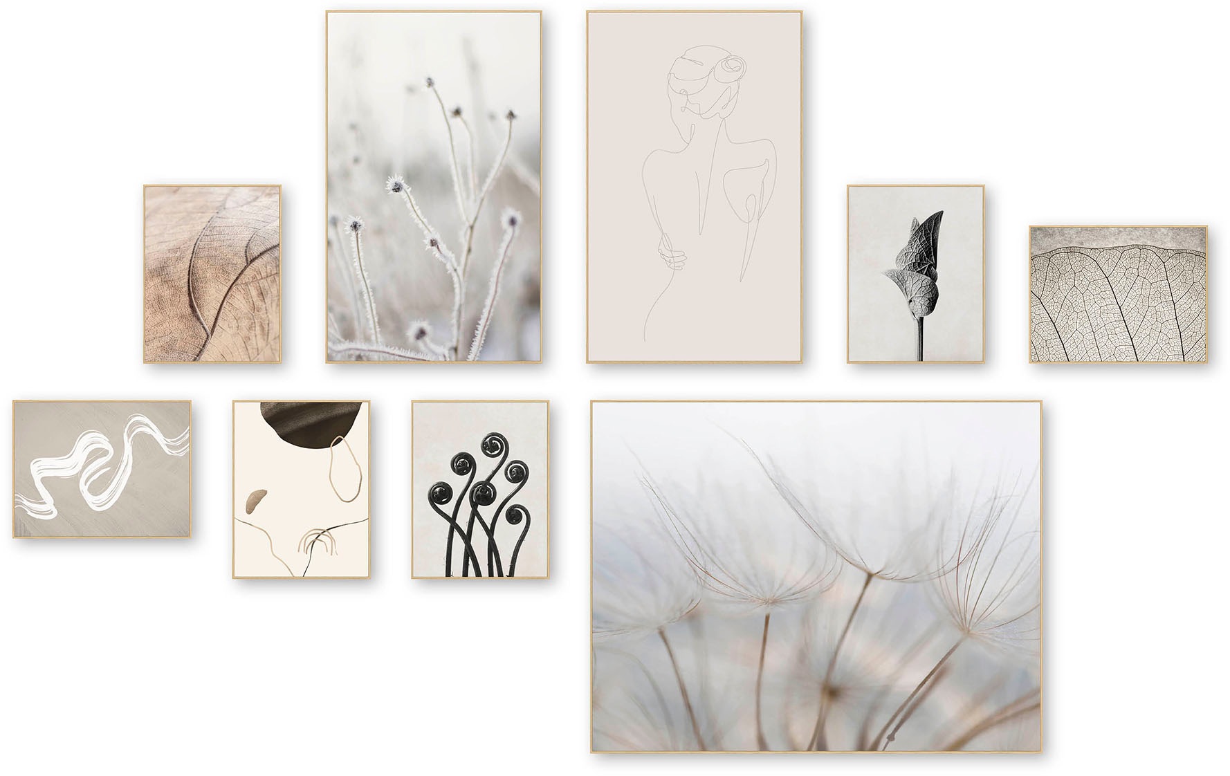 RAPHAELLO Bild »Bilderset 9 tgl.«, (9 St.), Kunstdruck, Set, Collage
