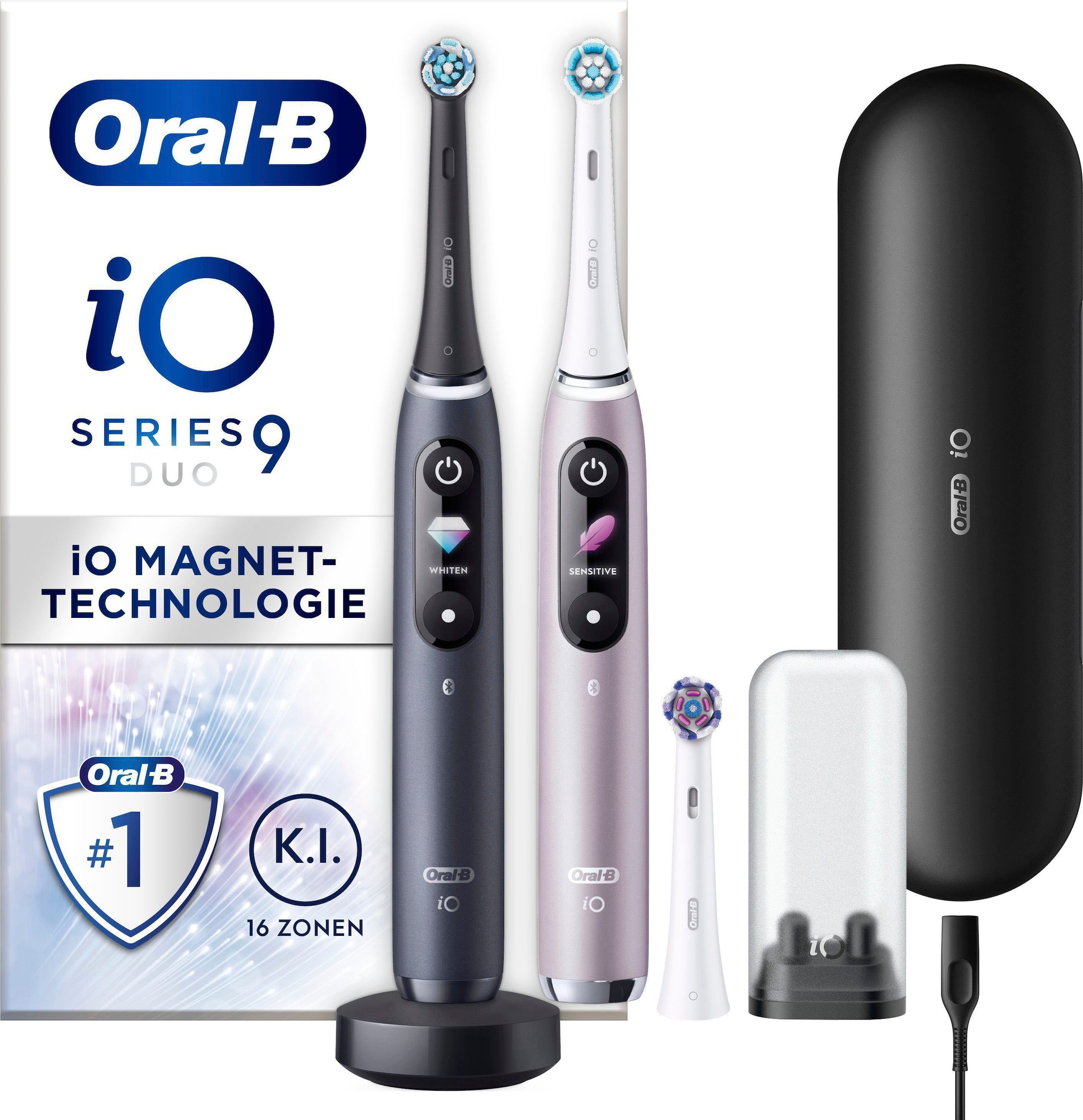 Oral-B Elektrische Zahnbürste »iO 9 Duopack«, 3 St. Aufsteckbürsten, mit  Magnet-Technologie, 7 Putzmodi, Farbdisplay & Lade-Reiseetui jetzt im OTTO  Online Shop