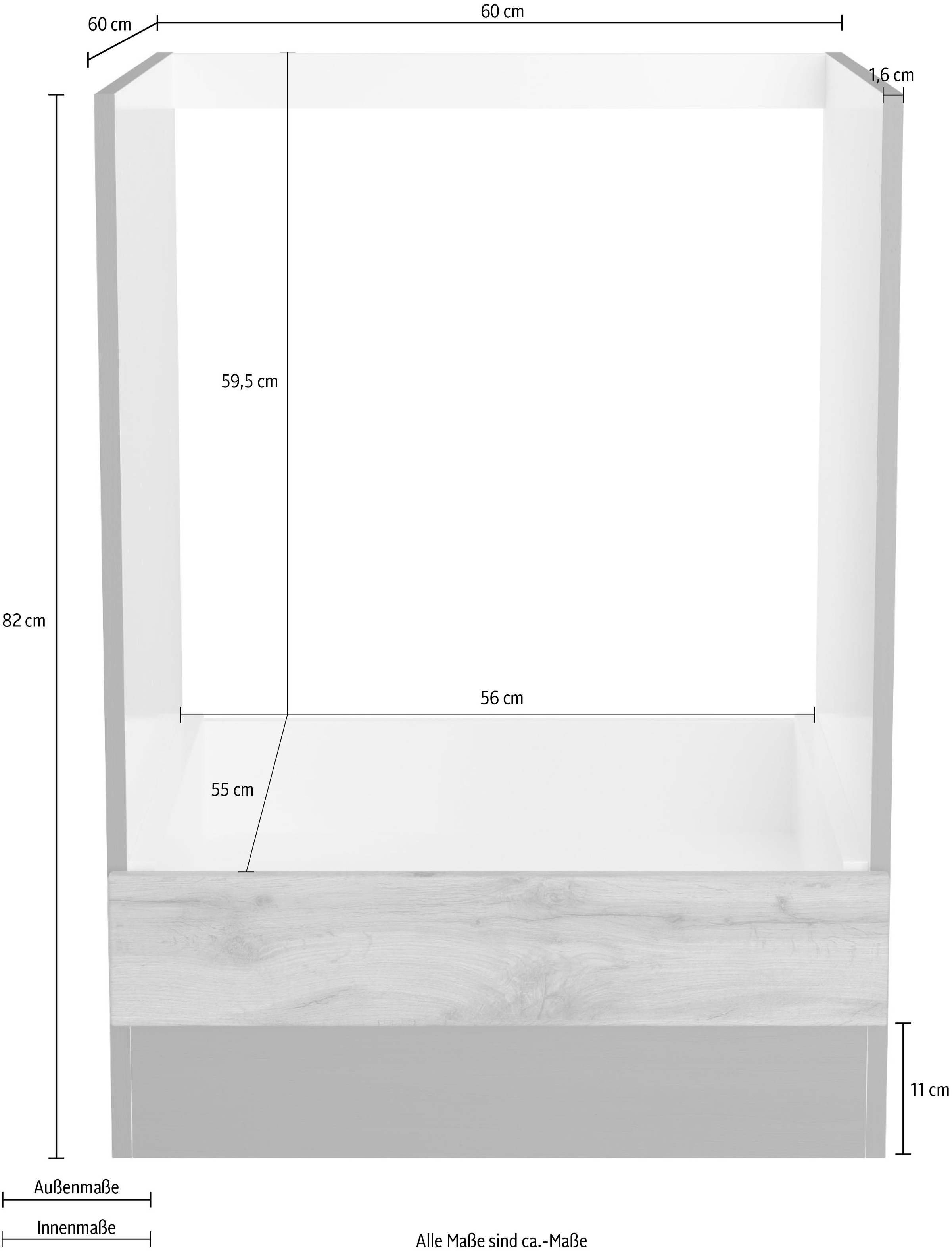 KOCHSTATION Herdumbauschrank »KS-Riesa«, Breite 60 cm, MDF-Fronten