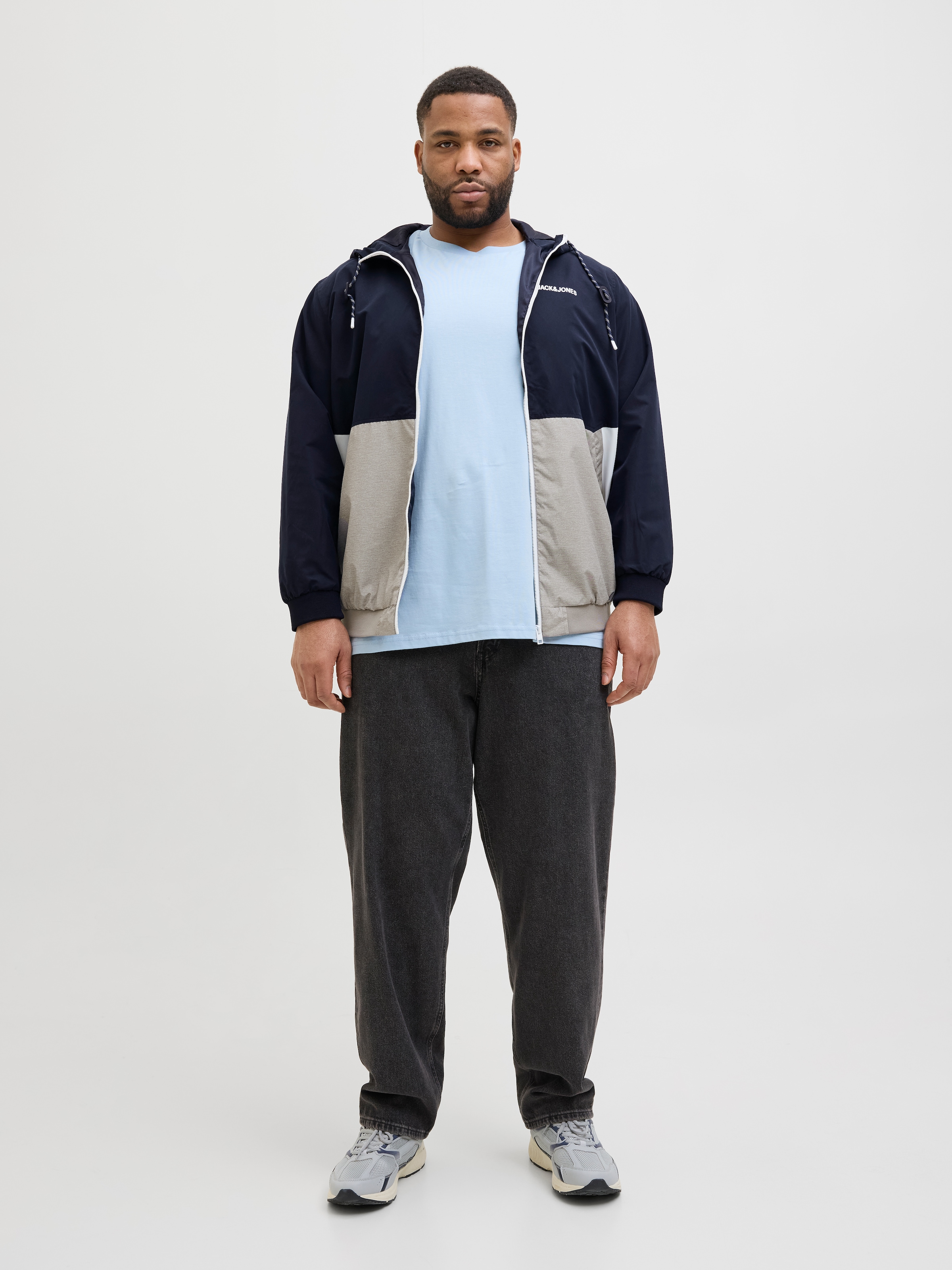 Jack & Jones PlusSize Bomberjacke »JJERUSH HOOD BOMBER NOOS PLS«, mit Kapuze, mit Logo Schriftzug