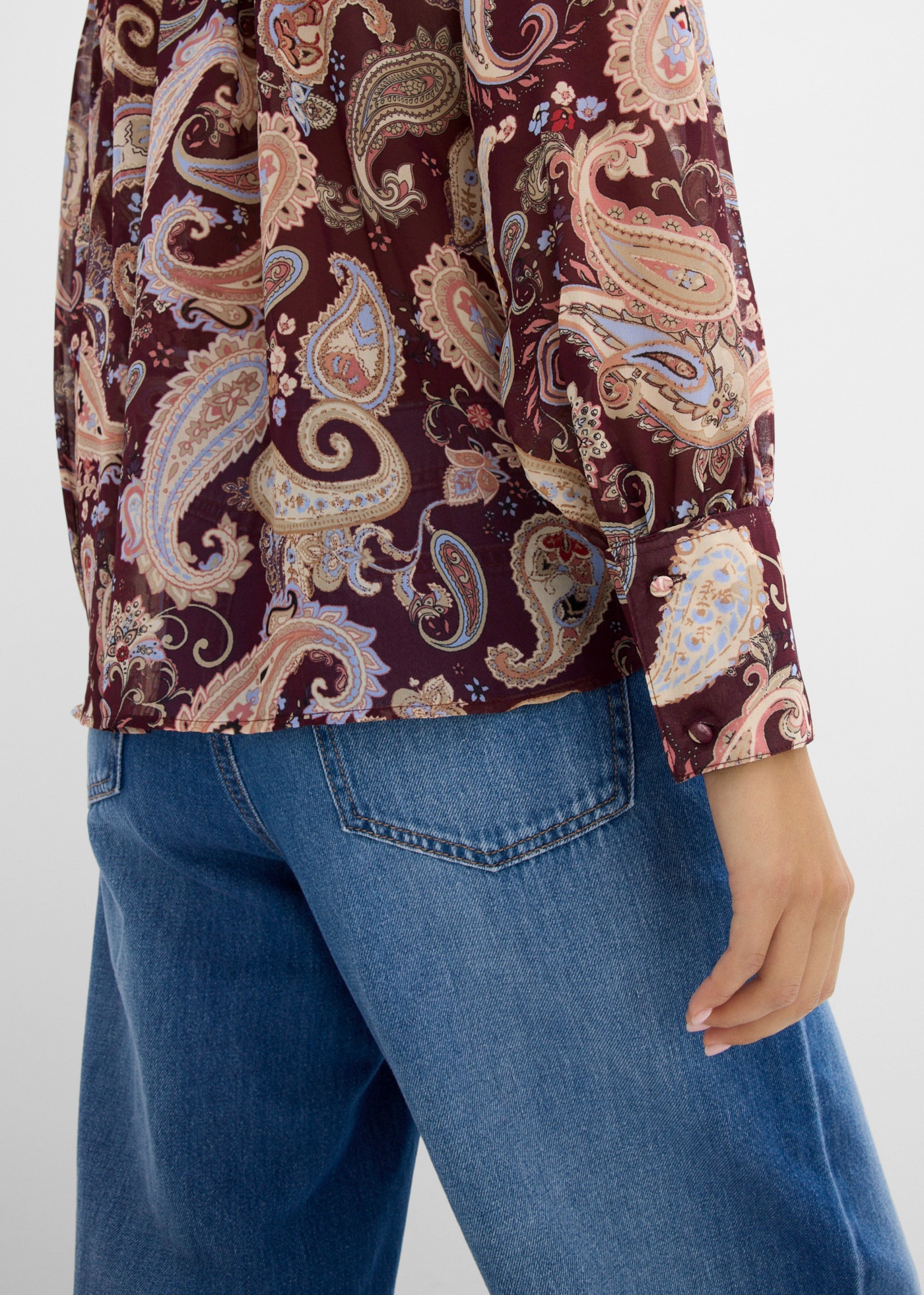 bonprix Chiffonbluse mit Paisley Design, Loose Fit, festlich