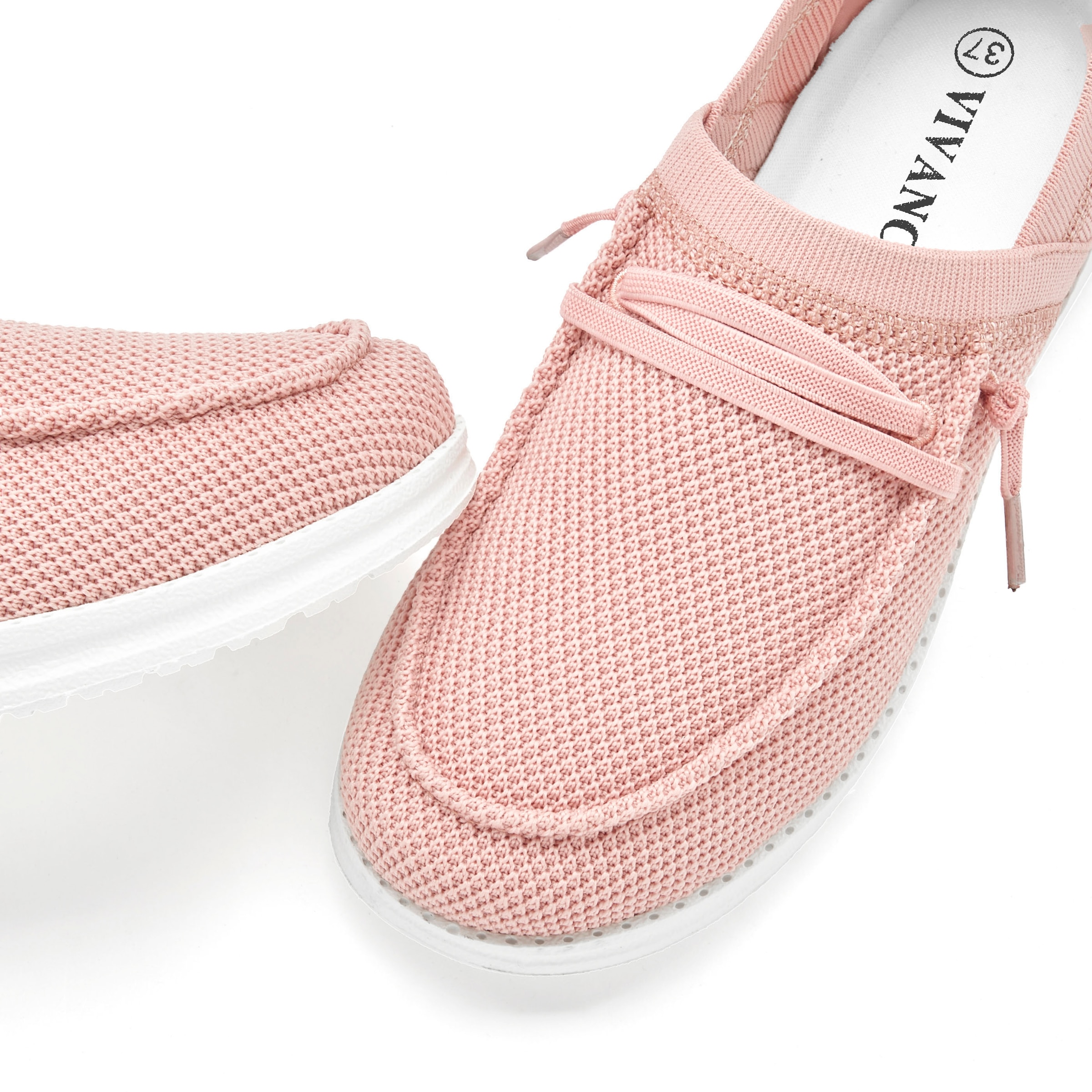 Vivance Sneaker »Freizeitschuh, Halbschuh,«, in Mesh-Optik zum Reinschlüpfen mit elastischen Schnürbändern VEGAN