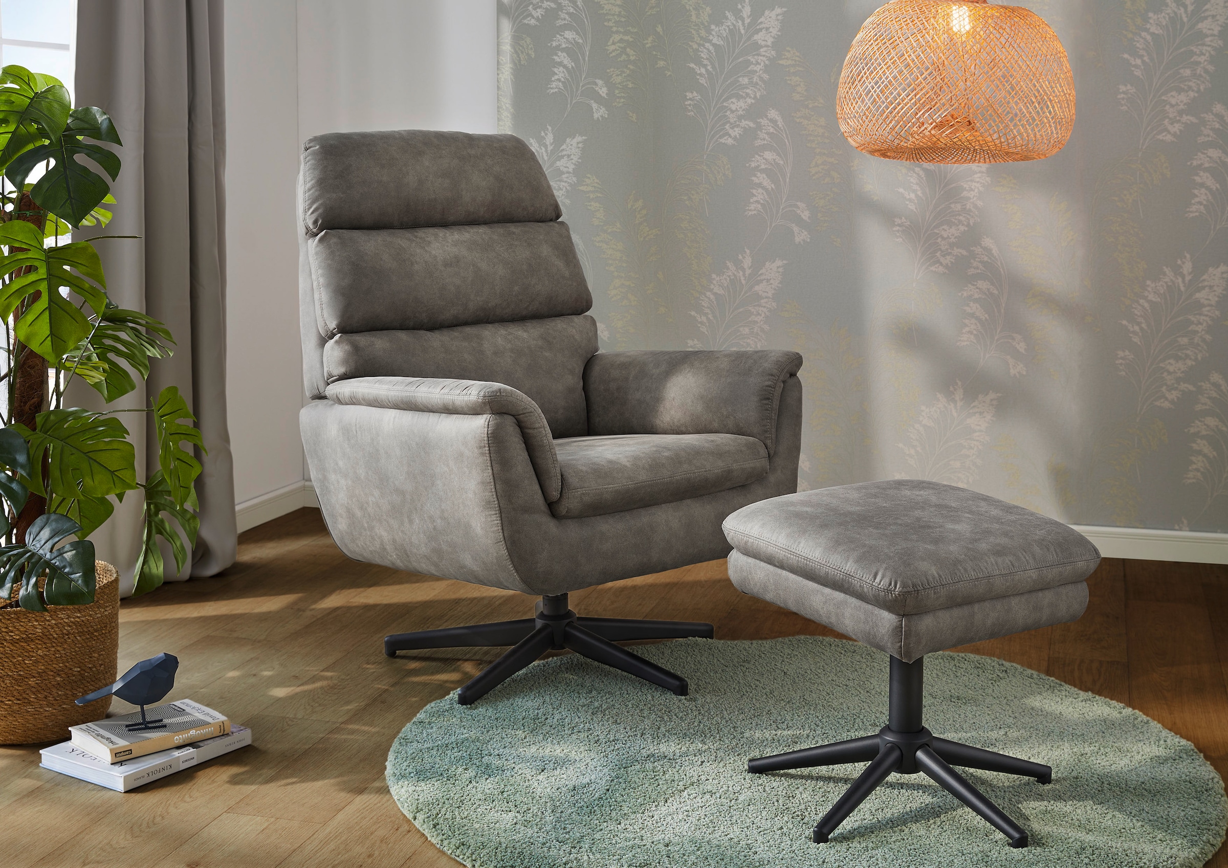 Jockenhöfer Gruppe Relaxsessel »Valetta« inklusive Hocker, 360° Drehfunktion, TFK-Polsterung