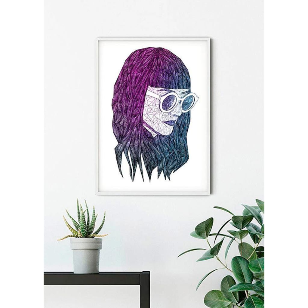 Komar Poster »Grid Violet«, Porträts, Höhe: 70cm