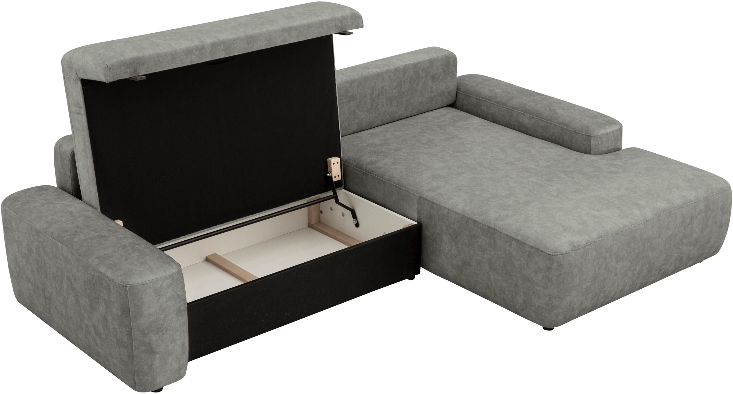INOSIGN Ecksofa »TORGE (264cm), Schlafsofa in Cord, Samtvelours o Struktur fein, L-Form«, Schlaffunktion, Bettkasten, Liegefläche: 125/210 cm