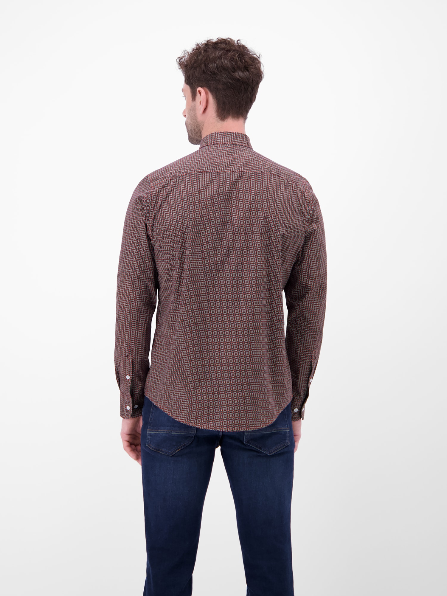 LERROS Langarmhemd »LERROS Langarmhemd mit Karomuster aus 100% Baumwolle«