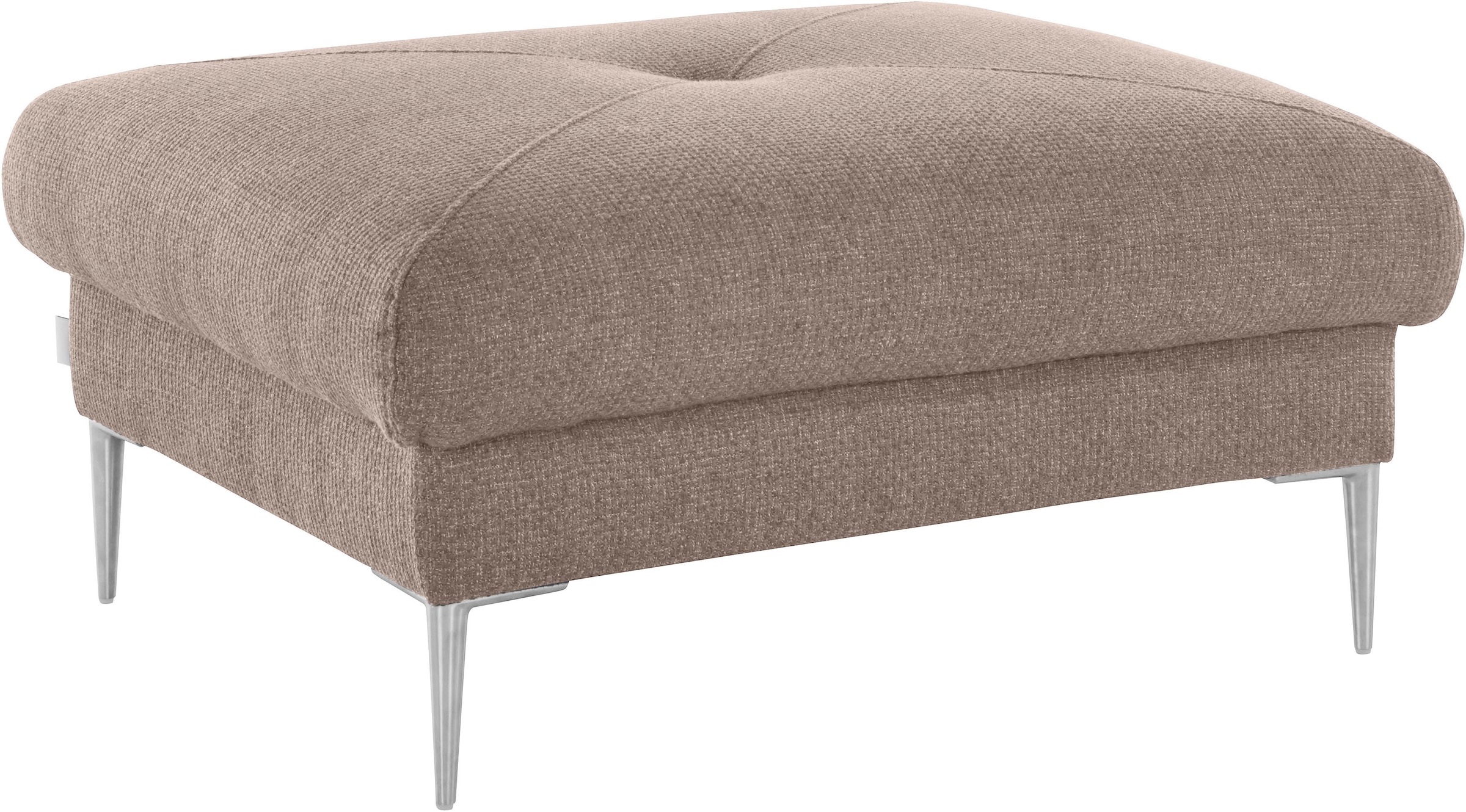 TRENDMANUFAKTUR Hocker »Chilltime, elegant und bequem durch Komfortsitzhöhe 46cm, hoher Fuß« mit eleganter Kreuznaht auf der Sitzfläche