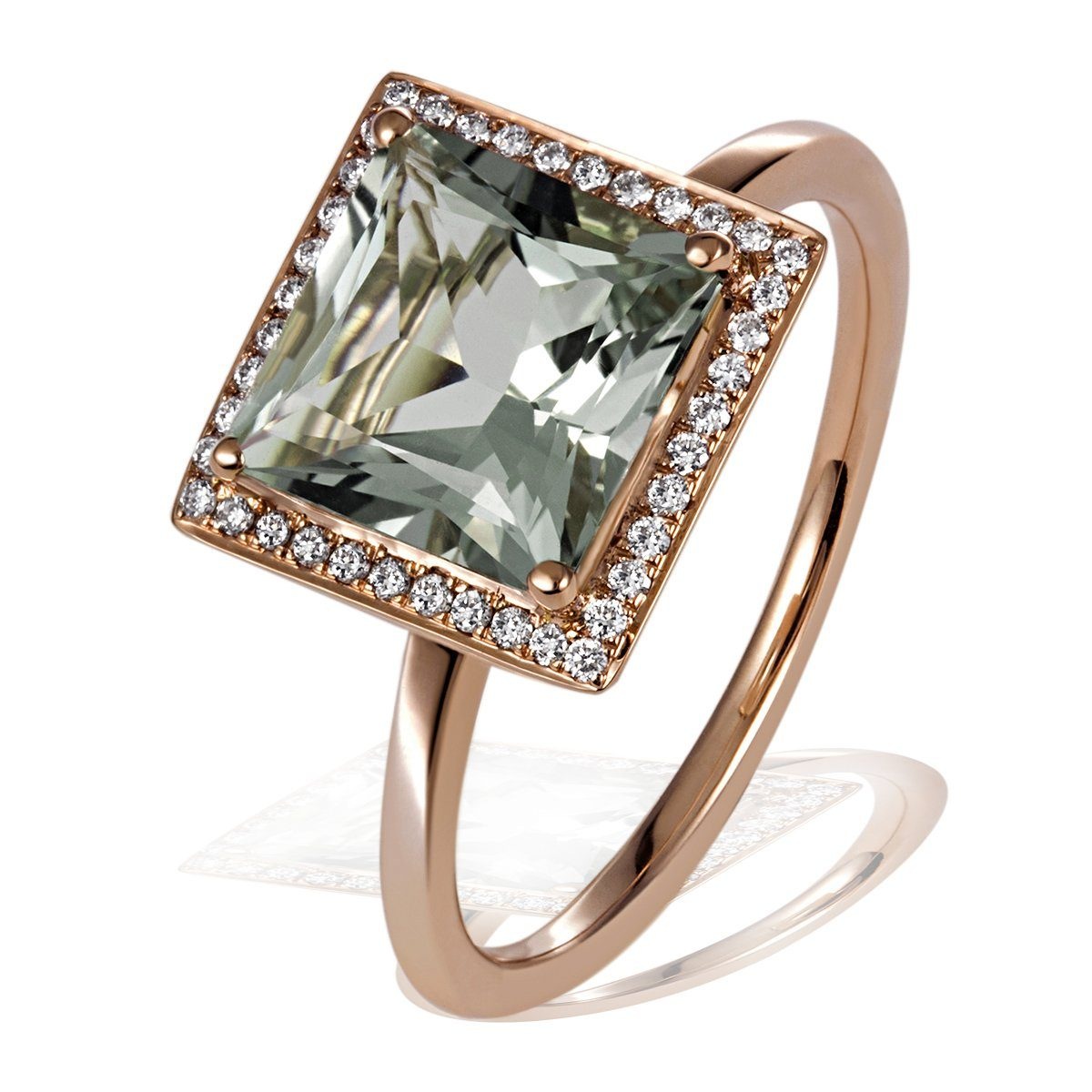 goldmaid Damenring 375/- Rotgold 36 Brillanten 0,12 ct. P2/H
