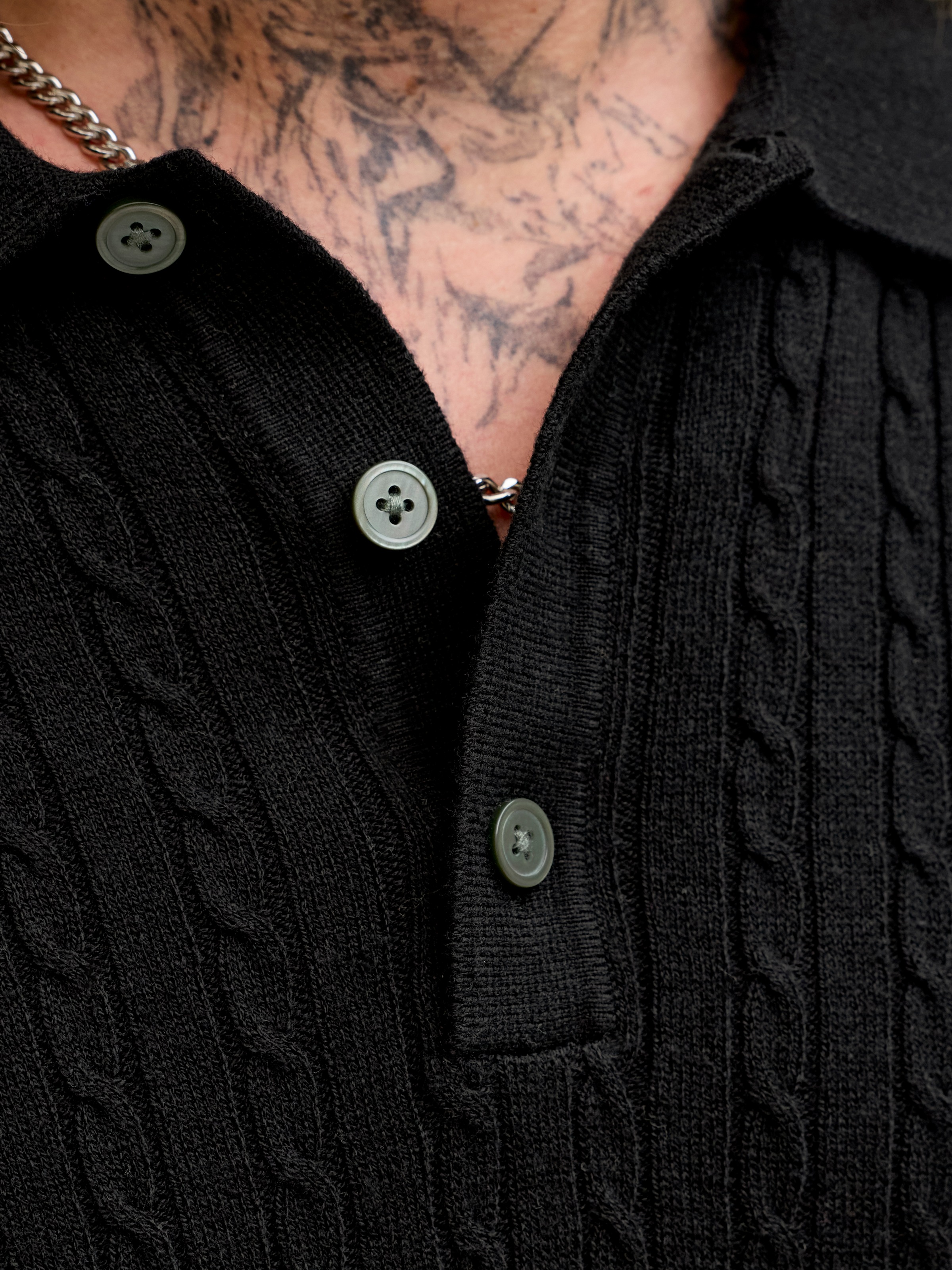 Jack & Jones Polokragenpullover »JJEEMIL KNIT CABLE POLO SS LN« mit Polokragen