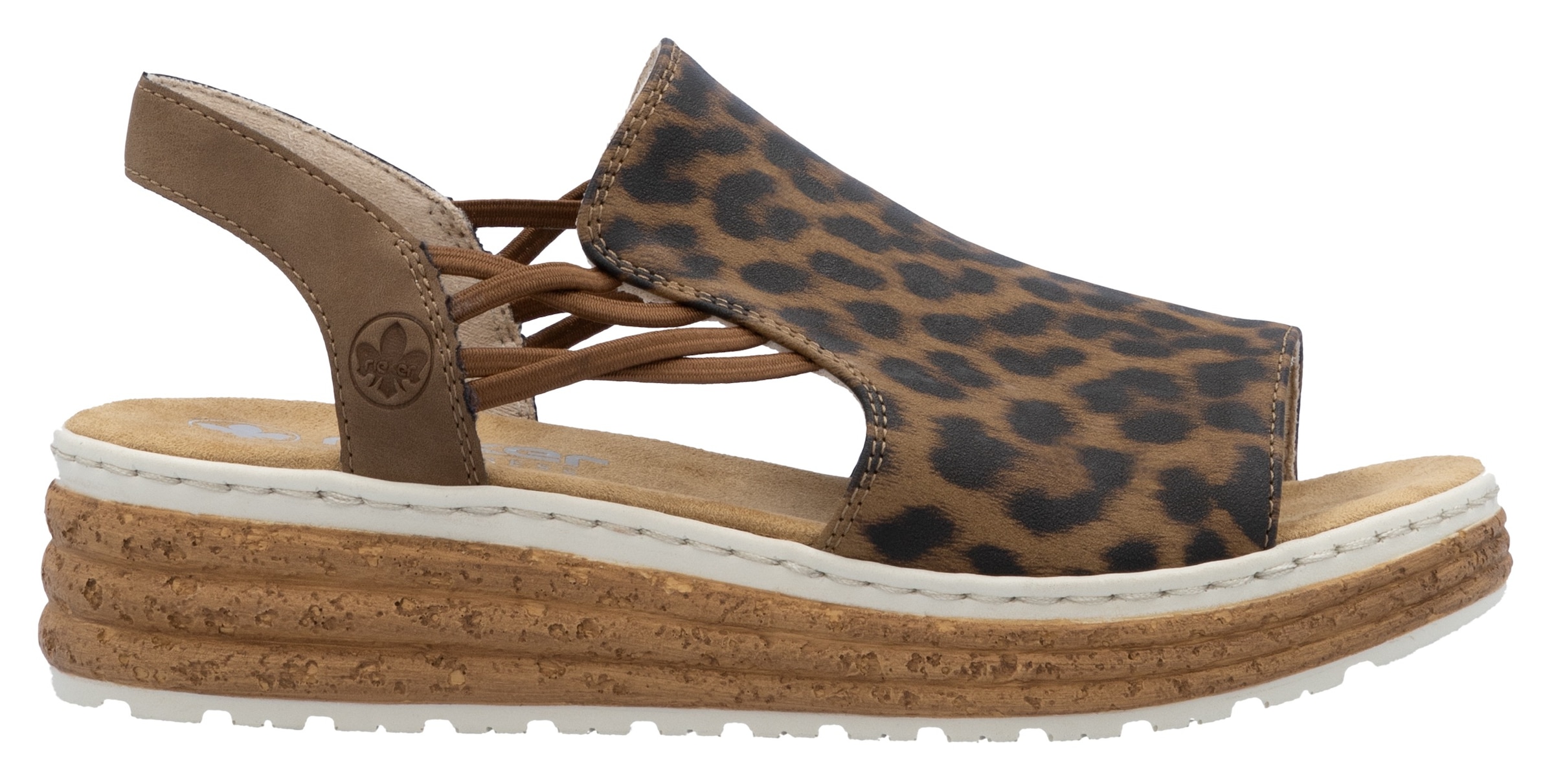 Rieker Keilsandalette, Sommerschuh, Sandale, Urlaubschuh mit seitlichen Gummizügen