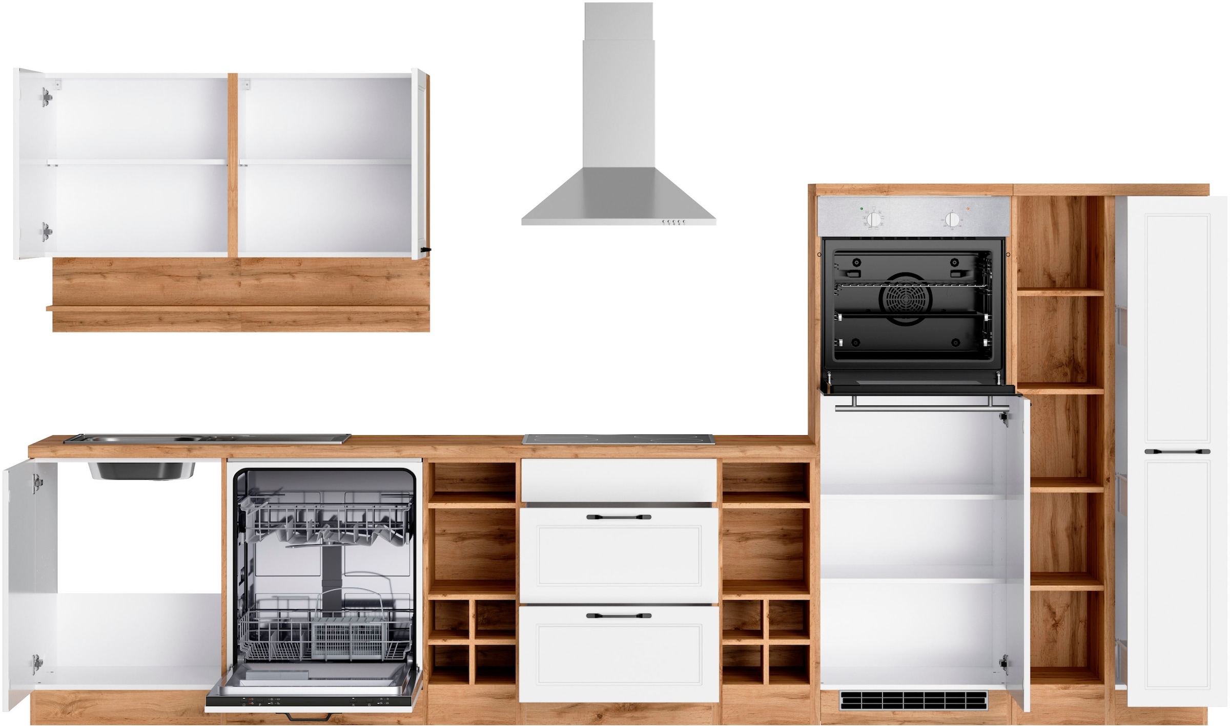 KOCHSTATION Küchenzeile »KS-Lana« 360 cm breit, wahlweise mit oder ohne E-Geräte