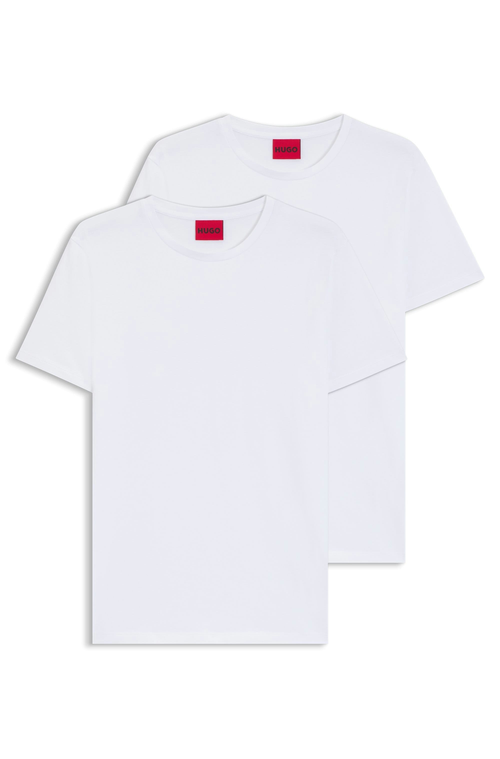 HUGO T-Shirt »HUGO-Round« Packung, 2er,  Rundhalsausschnitt, Slim-Fit, HUGO Logo-Druck
