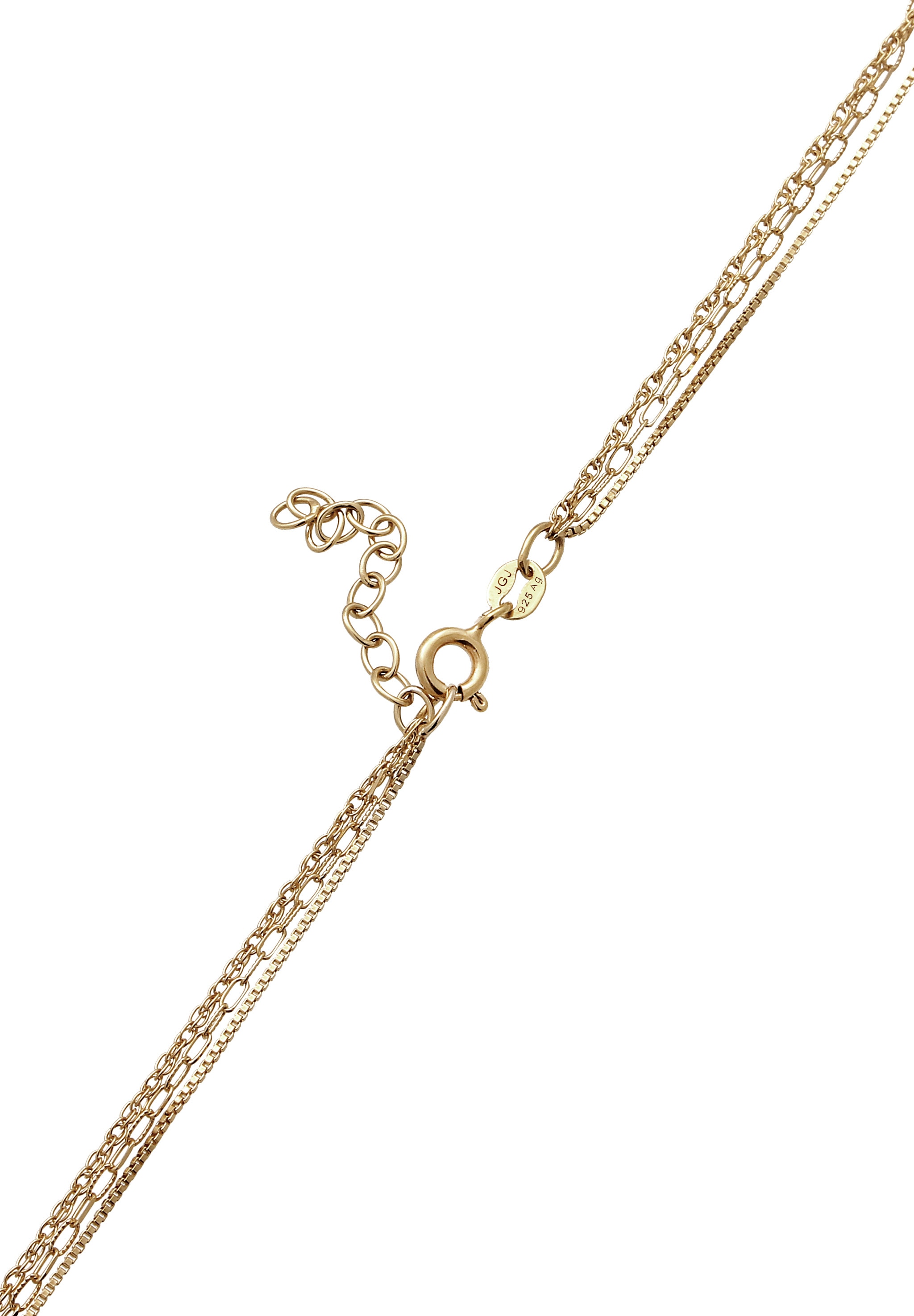 Elli Silberkette »Halskette Layerkette Plättchen 925 Sterling Silber vergoldet«