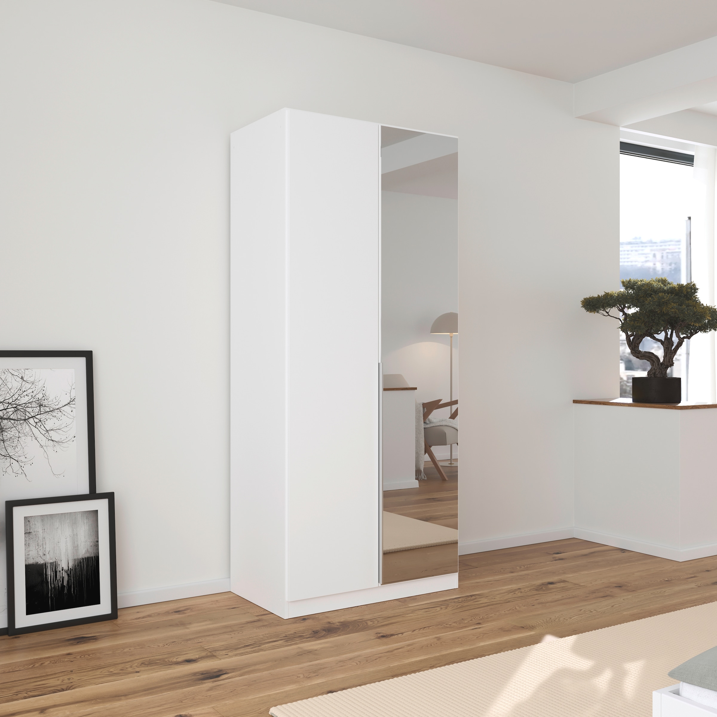 rauch Drehtürenschrank »Kleiderschrank Schrank Garderobe AGORDO mit Dekor- oder Hochglanzfront« in zwei Griff-Farben, Breiten 91-360 cm,  durchdachte Innenausstattung, in 7 Breiten und 2 Höhen MADE IN GERMANY