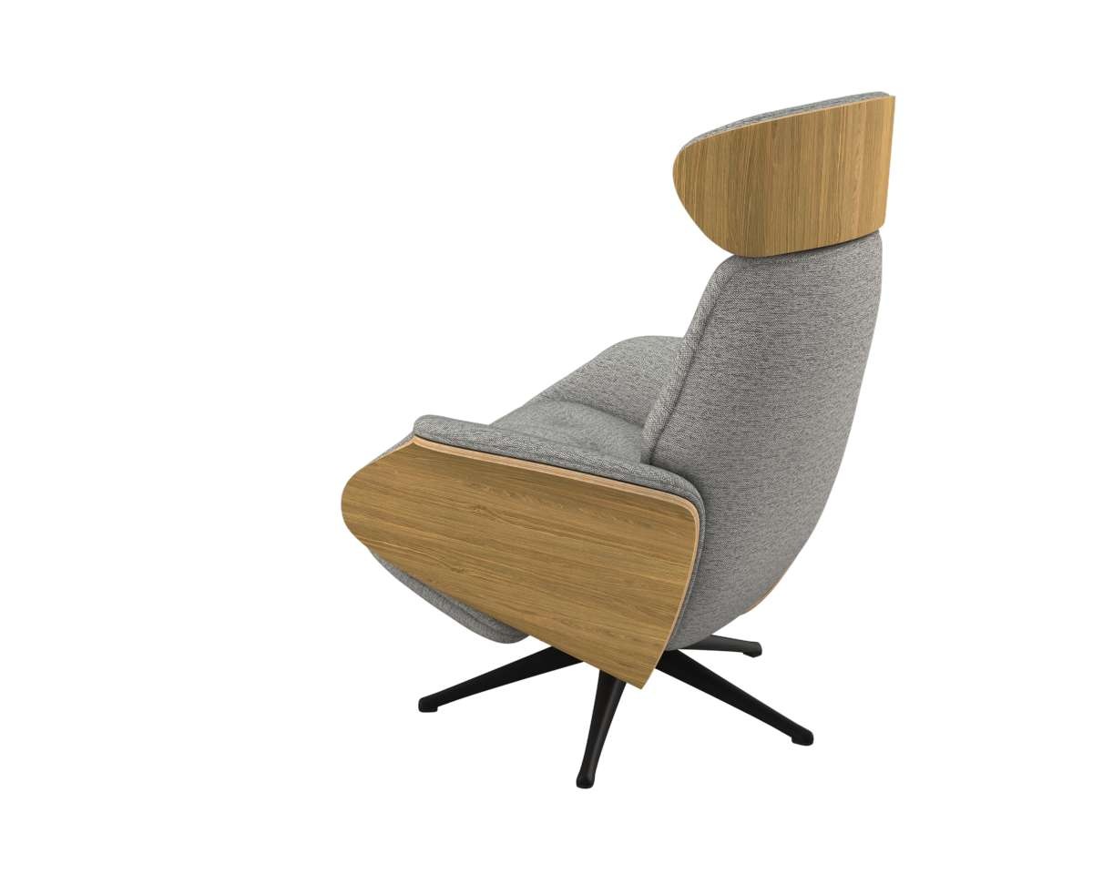 FLEXLUX Relaxsessel »Volden elektrischer Funktionsessel« Größe M, Rücken & Fußteil elektrisch, Akku, Arml. Eiche, Fuß schwarz