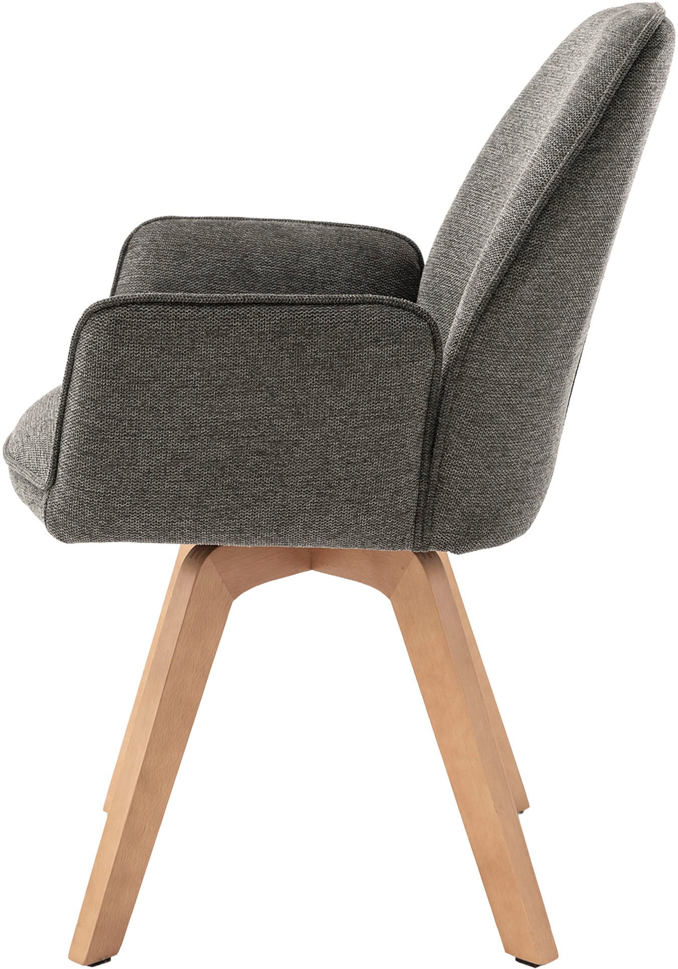 byLIVING Esszimmerstuhl »Tony« (Set) 2 Stk. Webstoff mit Massivholzgestell eichefarbig, 360 Grad drehbar, hoher Sitzkomfort