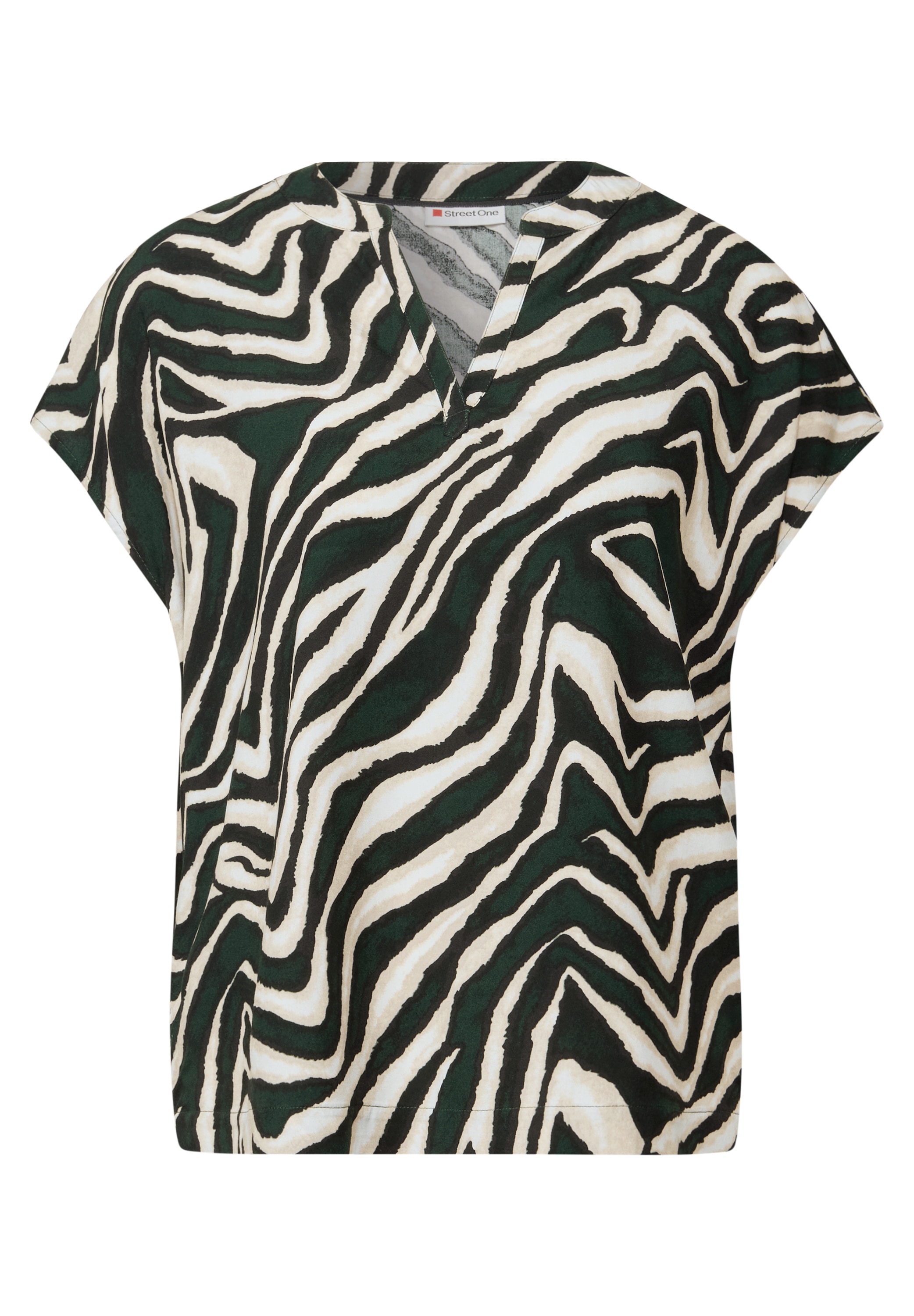 STREET ONE Kurzarmbluse, mit Zebra-Muster