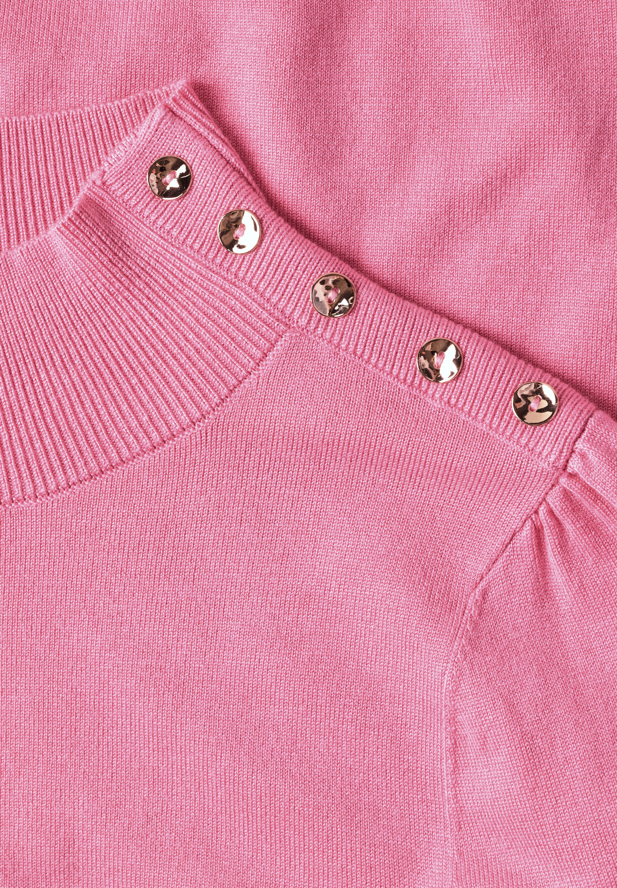STREET ONE Strickpullover mit Turtle Neck und Knopfdetail