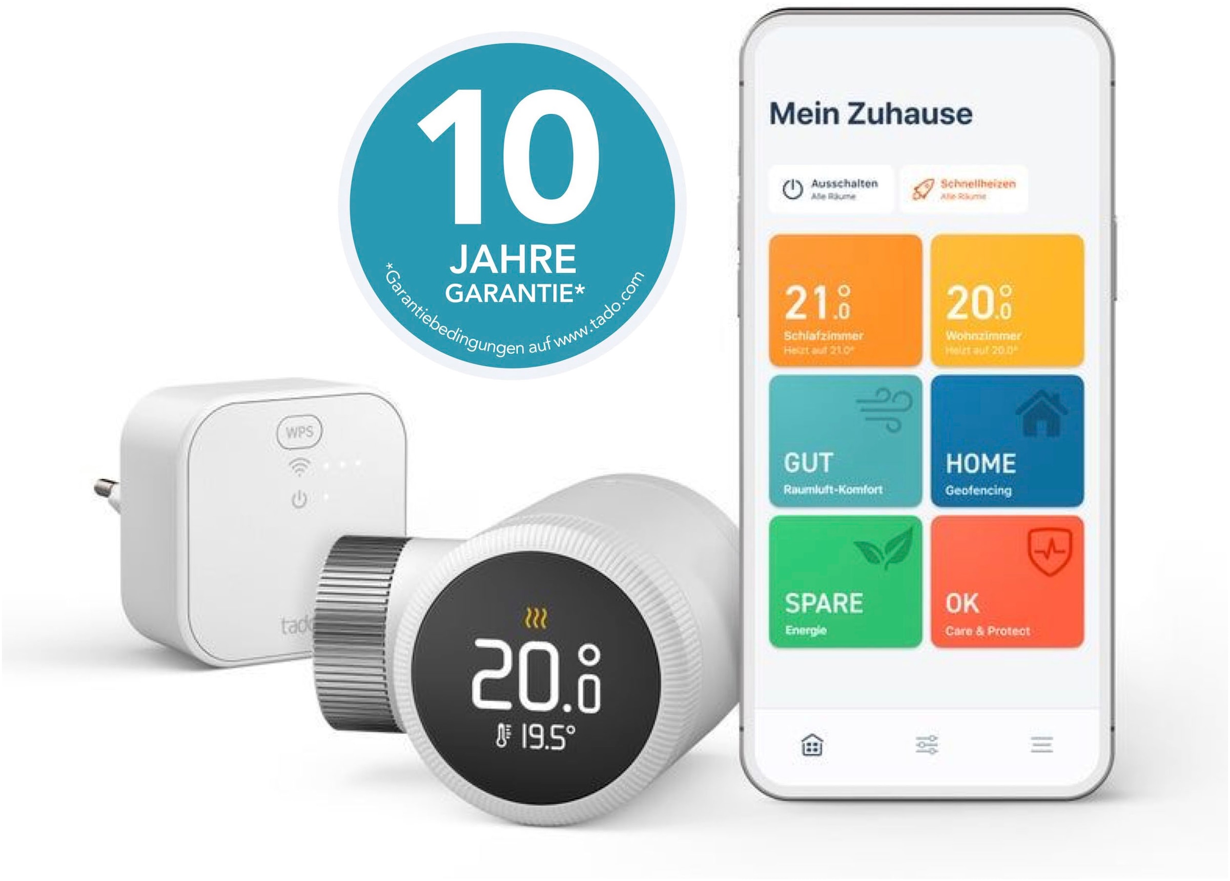 Tado Heizkörperthermostat »Starter Kit - Smartes Heizkörperthermostat X + Bridge«