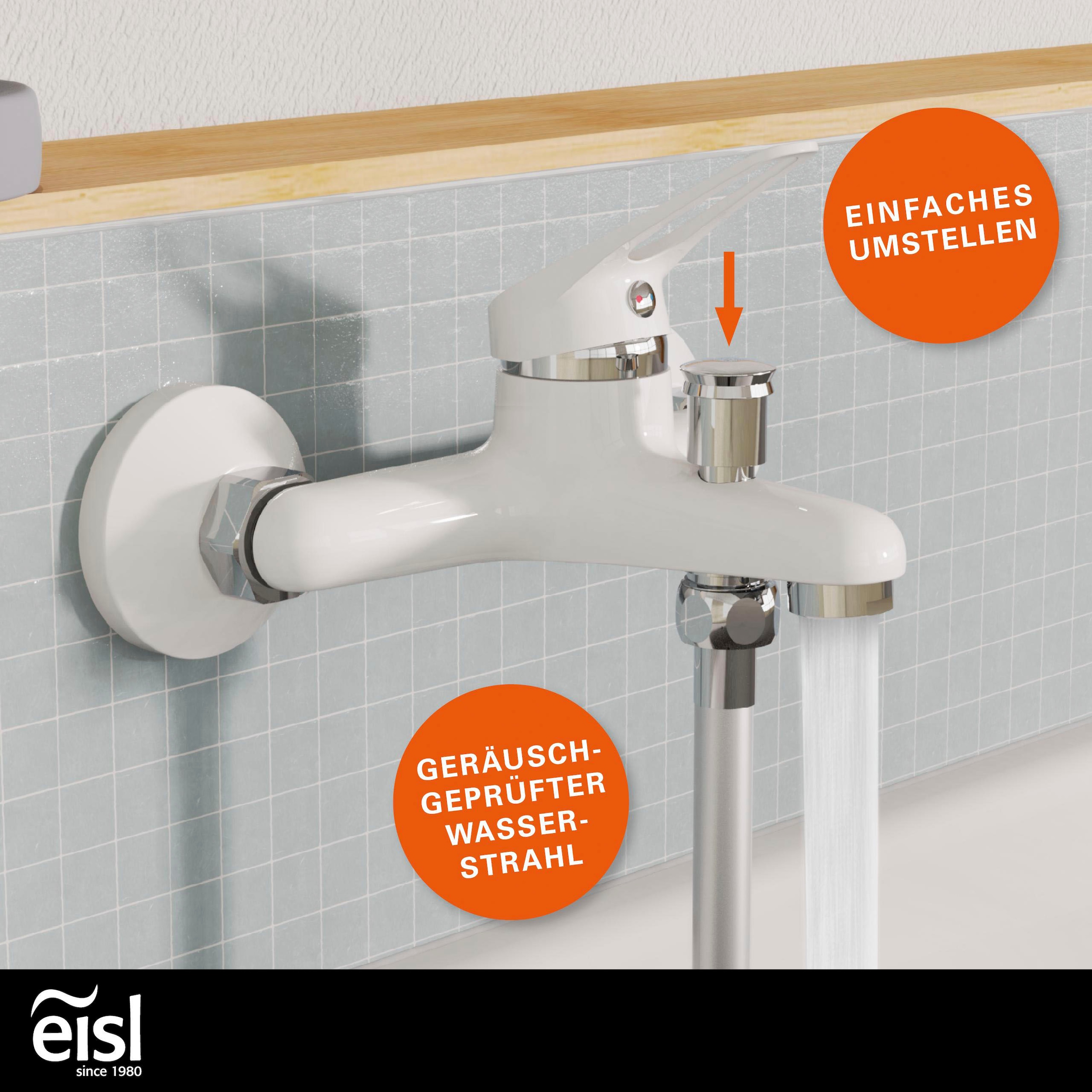 Eisl Wannenarmatur »SPEED«, Mischbatterie Badewanne, Wasserhahn Bad, Wannenarmatur in Weiß/Chrom