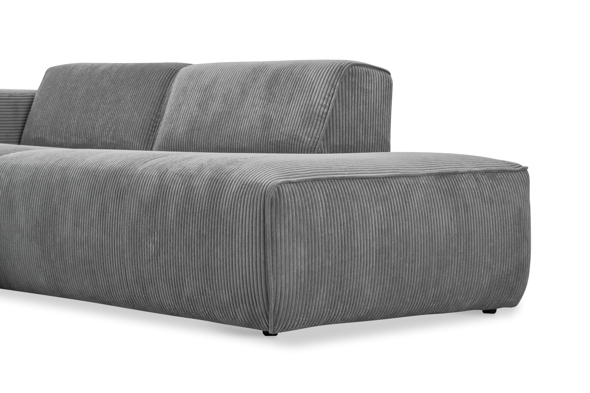 andas Ecksofa »Noord mit Kedernaht, Breite 227 cm«, Cord, Struktur, Webstoff, mit Wellenunterfederung, Massivholzrahmen