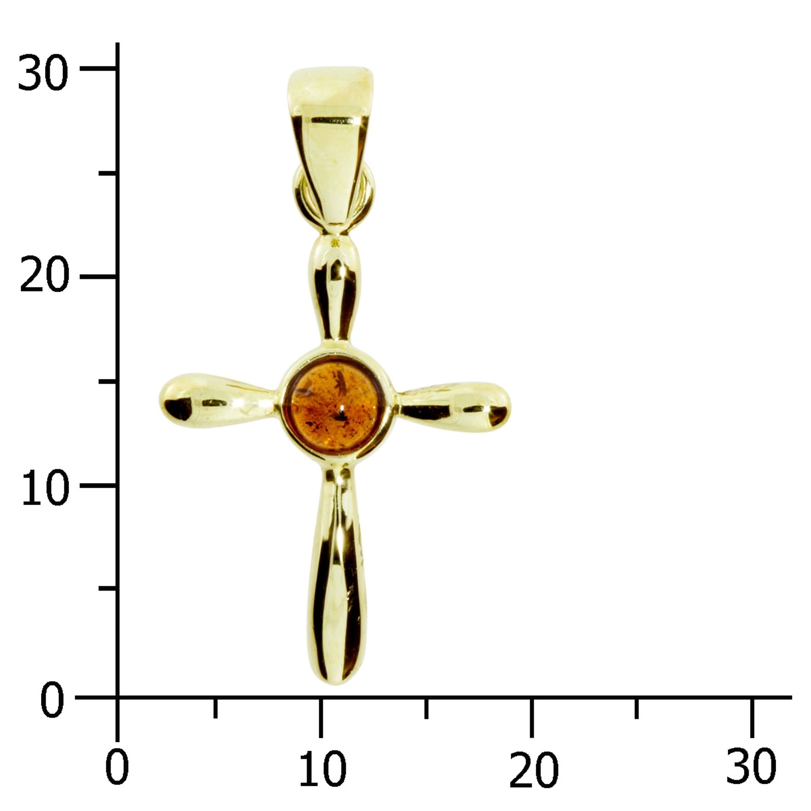 OSTSEE-SCHMUCK Kettenanhänger »- Kreuz 22 x 16 - Gold 333/000 - Bernstein«