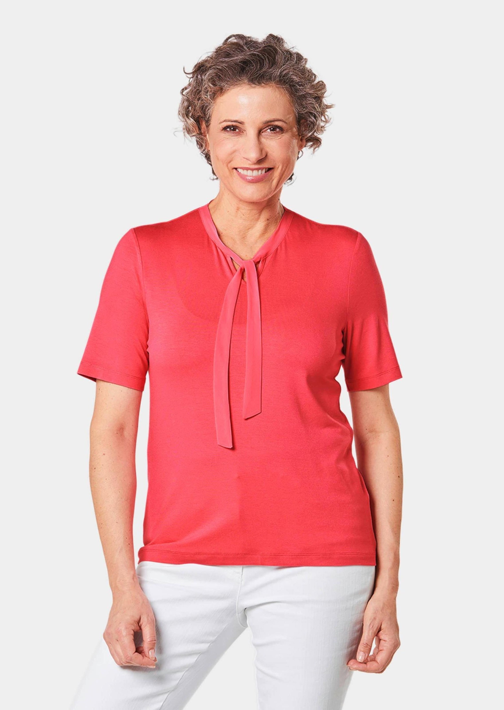 GOLDNER Kurzarmshirt »Shirt mit Schluppe«