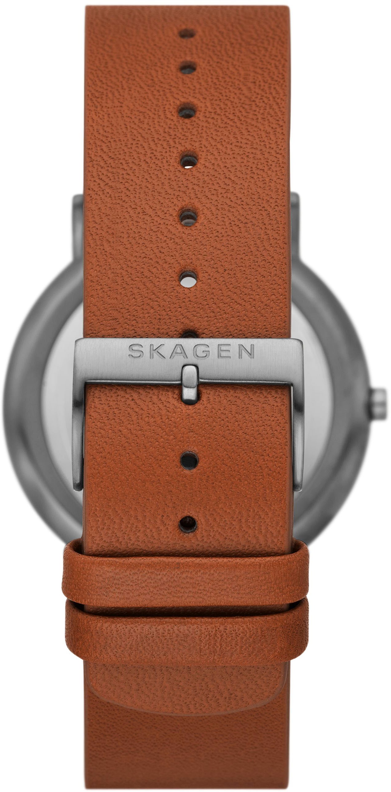 Skagen Quarzuhr »SIGNATUR«, Armbanduhr, Herrenuhr, Damenuhr, analog, Lederarmband