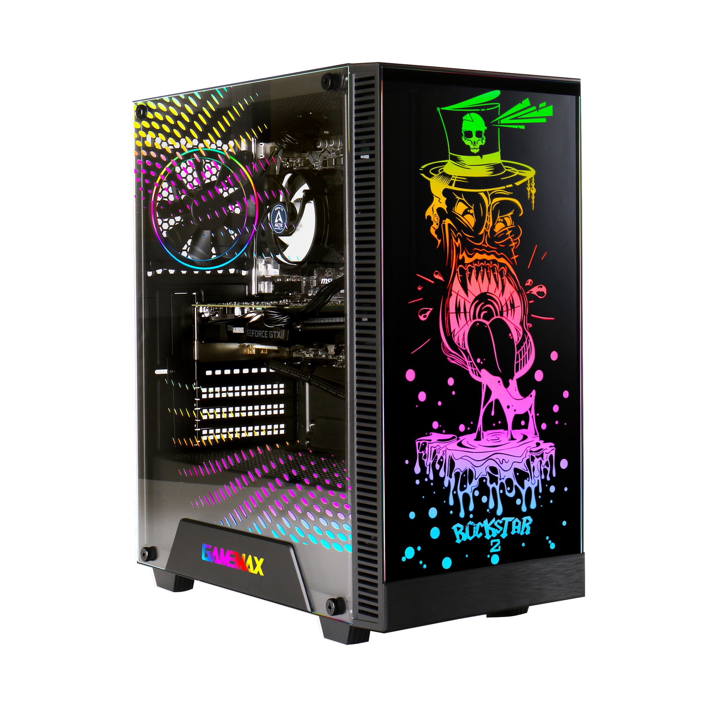GAMEMAX PC-Komplettsystem »MegaDeal Rockstar 2722 AMD Ryzen 5 5600GT 16GB 480GB SSD« 24 ″ AMD Ryzen 5 16 GB RAM 480 GB SSD Windows 11 + MSI PRO MP2412DE Monitor 60cm (24")