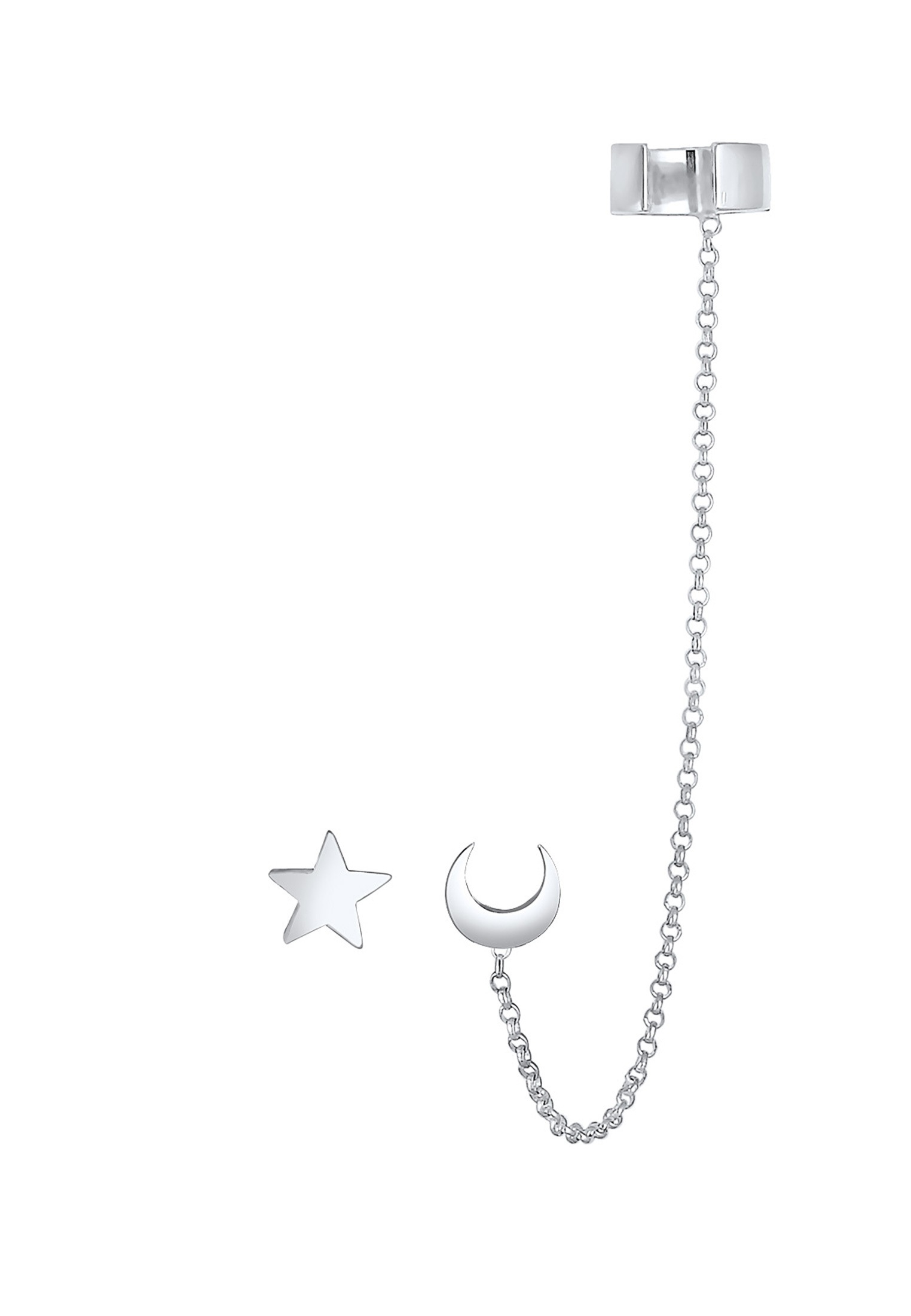 Elli Paar Ohrklemmen »Ohrringe Earcuff Astro Sterne Halbmond Blogger 925 Silber«