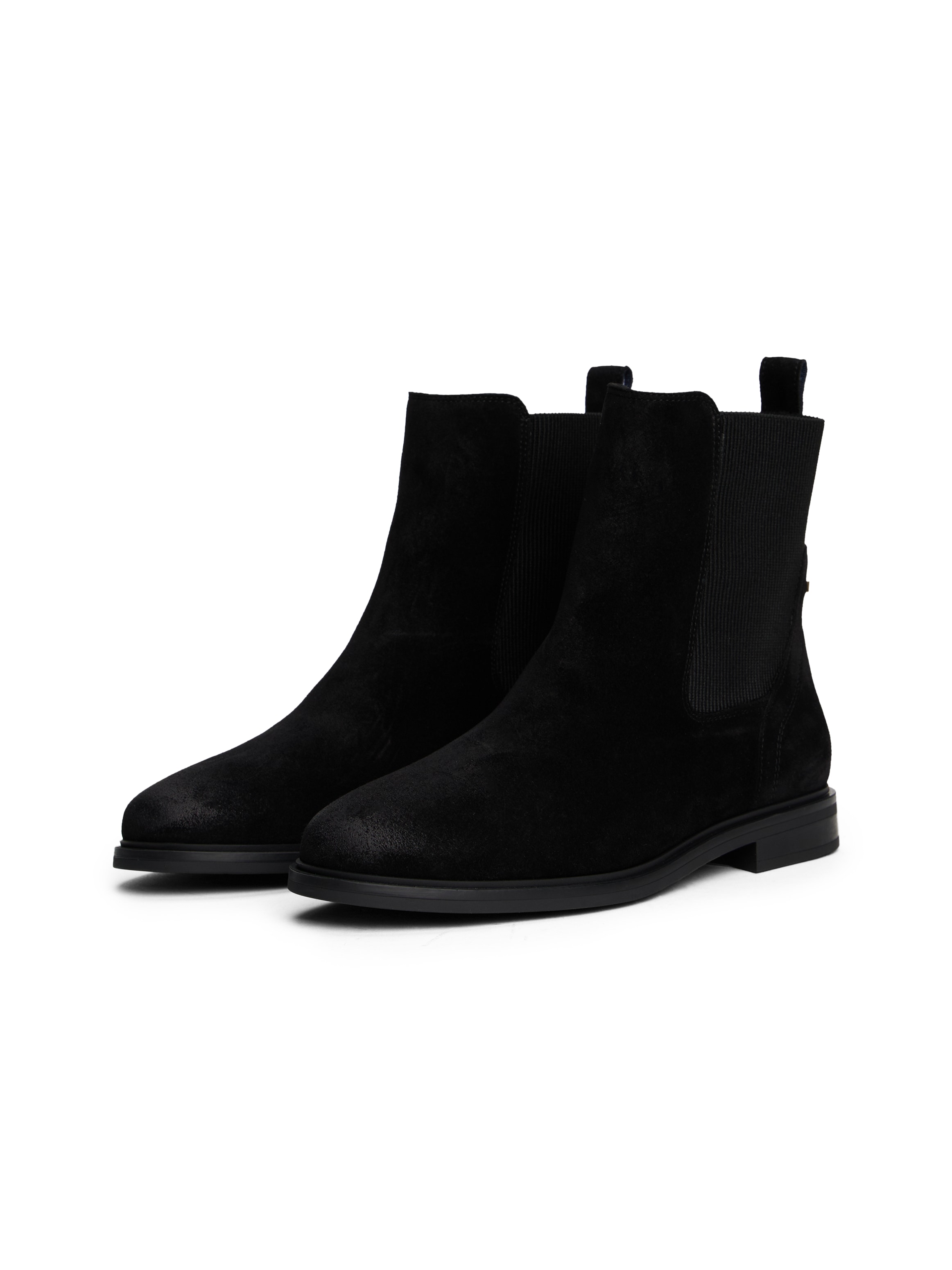 Tommy Hilfiger Chelseaboots »FLAG SUEDE CHELSEA BOOT«, Stiefelette, Businessschuh mit Hardcover-Flagge an der Ferse