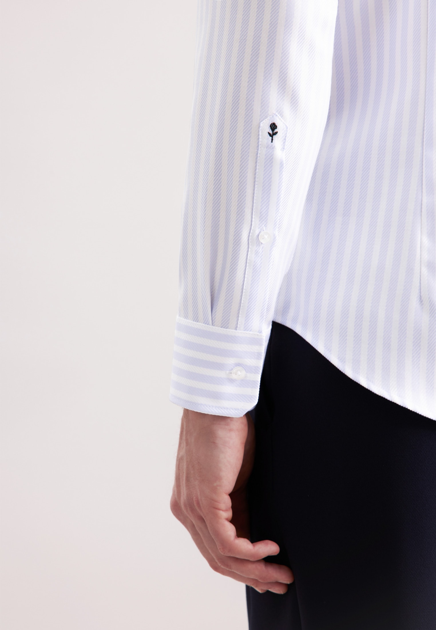 seidensticker Businesshemd »Schwarze Rose«, Slim 1/1 Kentkragen Gestreift