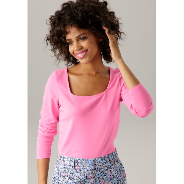 Shop im bestellen mit OTTO CASUAL Online Karree-Ausschnitt Langarmshirt, Aniston