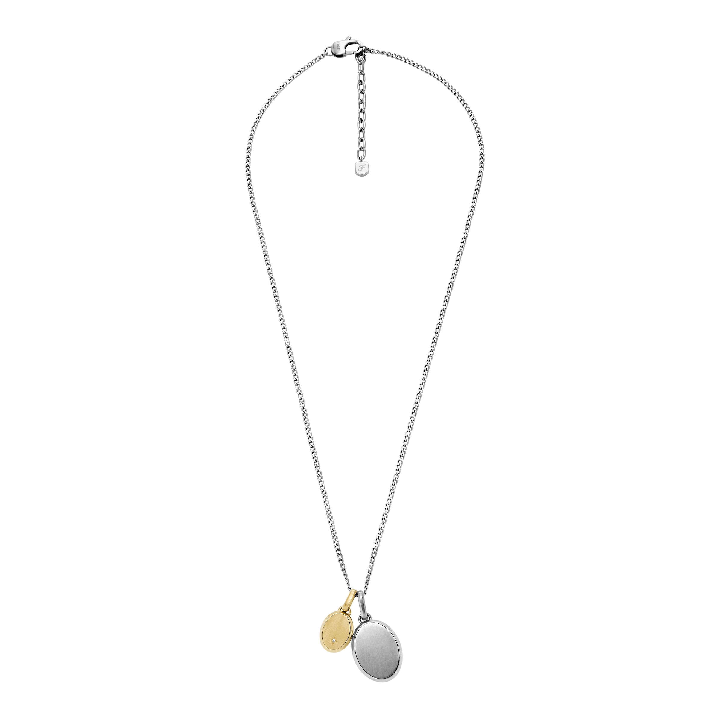 Fossil Kette mit Anhänger »Schmuck Geschenk Edelstahl DREW Bicolor«, (Set, 3 tlg.), mit Glasstein