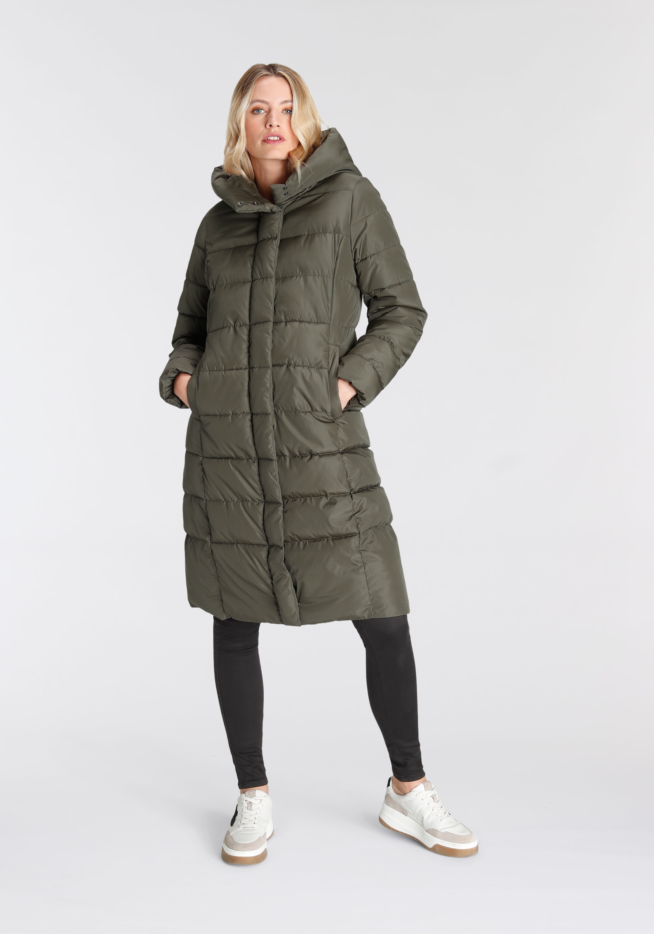 ONLY Steppmantel »ONLTINA PUFFER X LONG COAT OTW«, mit Kapuze