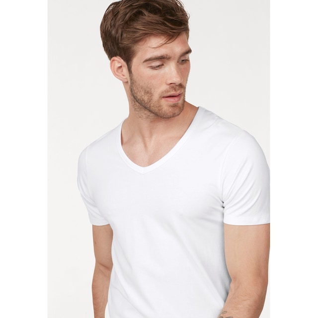 Jack & Jones T-Shirt »SLIM- FIT BASIC TEE V-NECK«, mit V-Ausschnitt online  kaufen bei OTTO