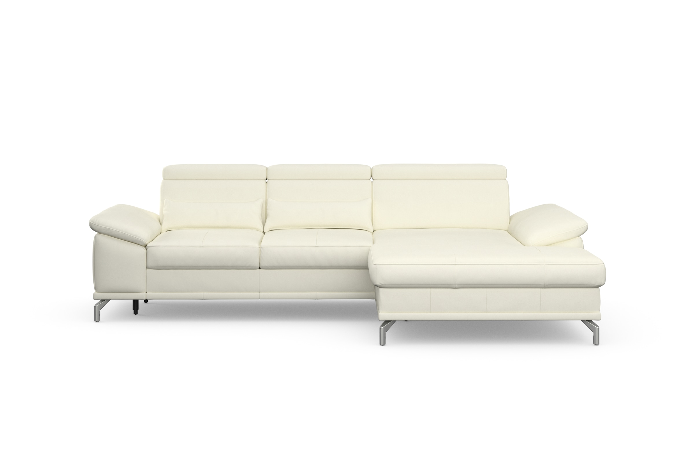sit&more Ecksofa »Cabrio L-Form, B: 295 cm, mit Sitztiefen-, Arm- & Kopfteilverstellung«, 2 Nierenkissen, Federkern, optional Bettfunktion und Stauraum