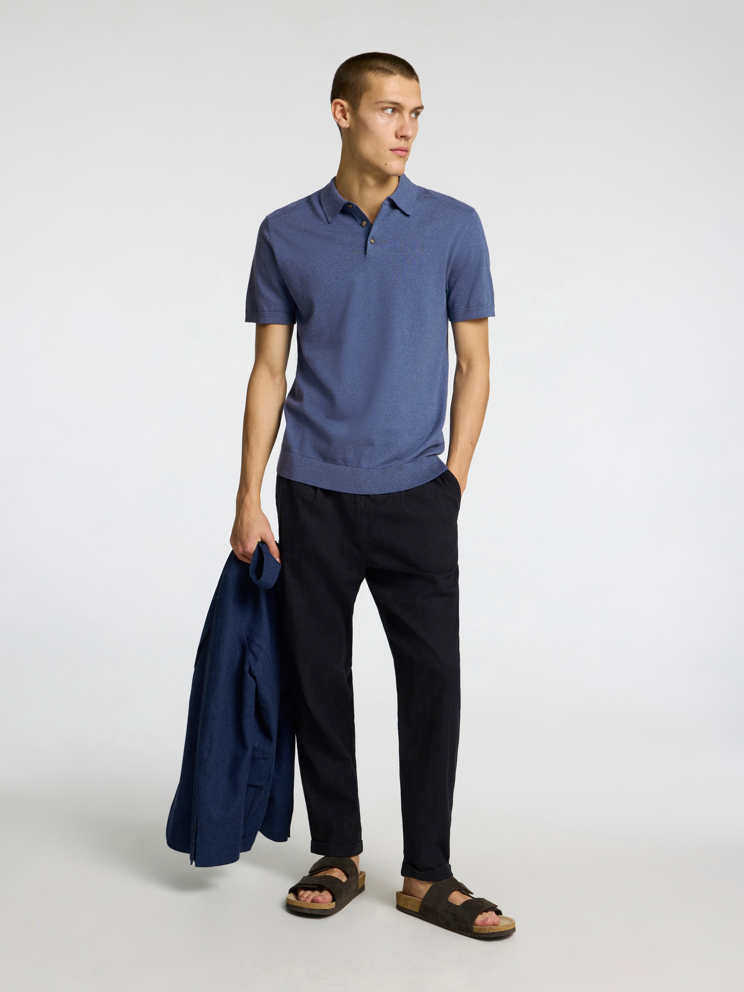 SELECTED HOMME Poloshirt »SLHBERG SS KNIT POLO NOOS«, aus Feinstrick