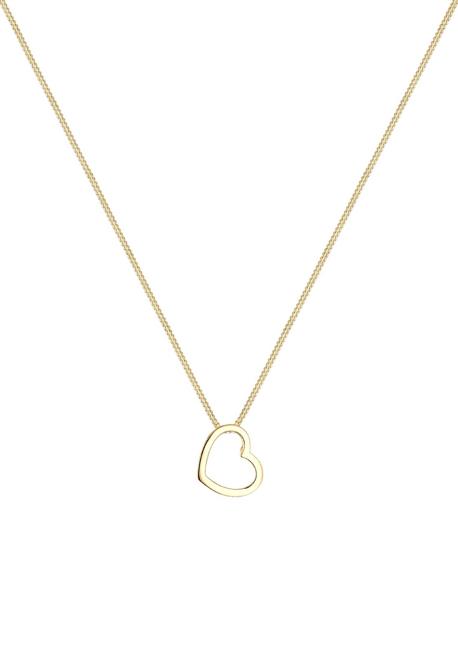 Elli Kette mit Anhänger »Halskette Anhänger Herz 925 Sterling Silber vergoldet«