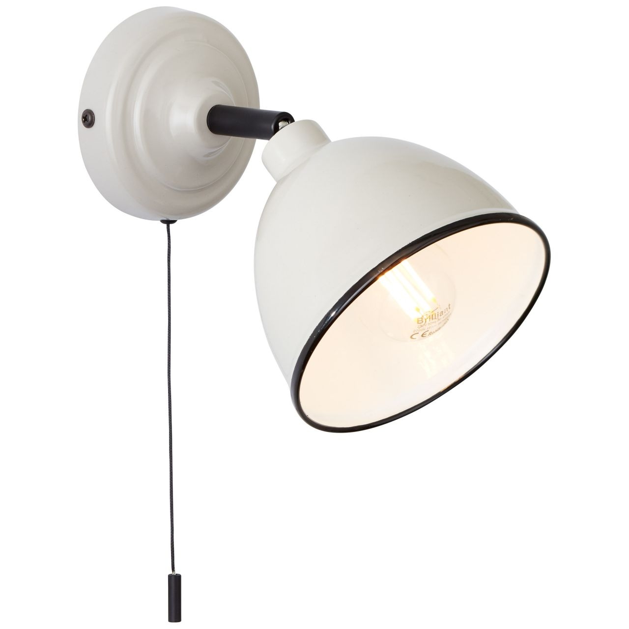 Brilliant Wandleuchte »Telio«, 1 flammig, Leuchtmittel E14 | ohne Leuchtmittel, Wandlampe mit Zugschalter