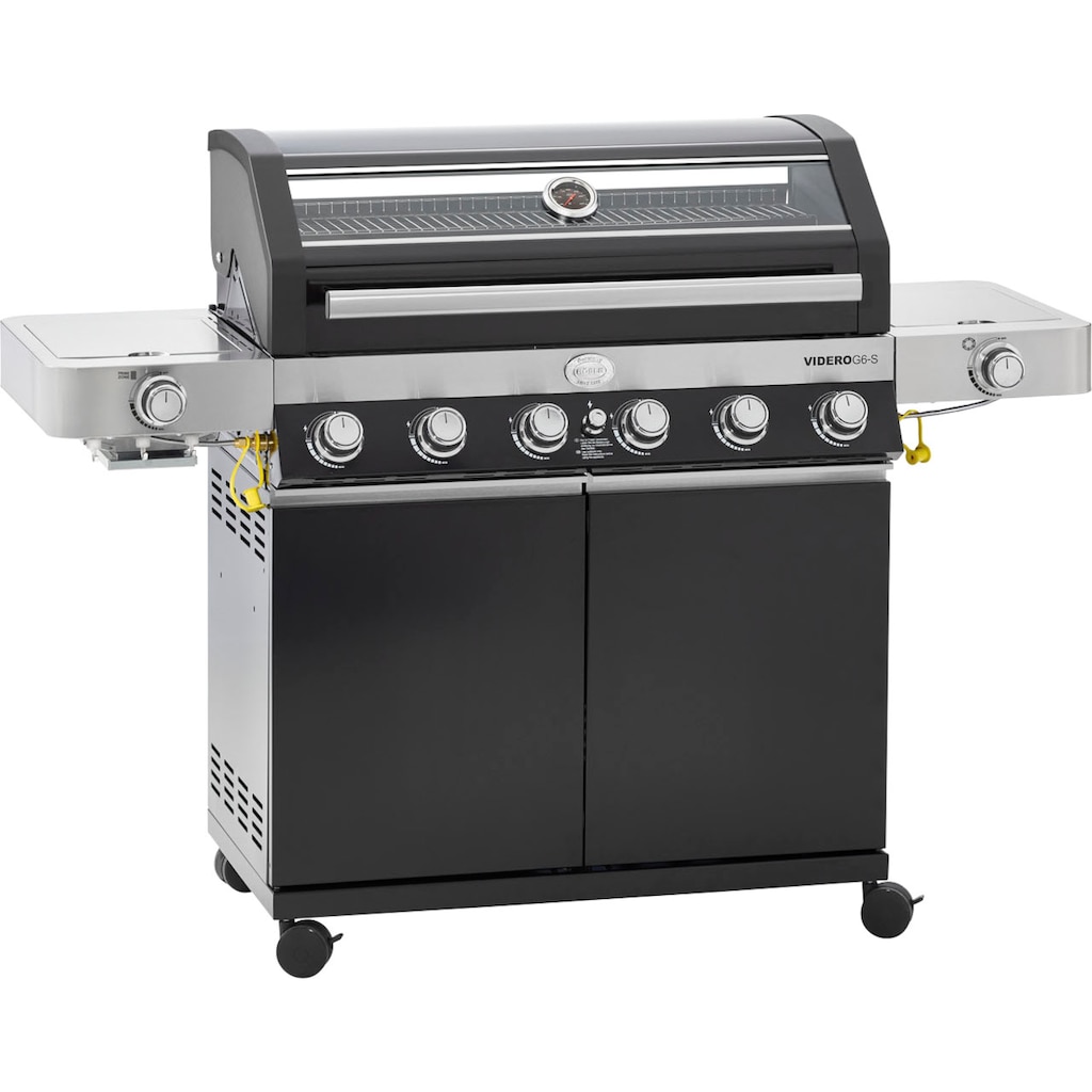 RÖSLE Gasgrill »BBQ-Station VIDERO, 25527«, G6-S Schwarz, 6 Brenner, extra Primezone/Seitenbrenner, VARIO+